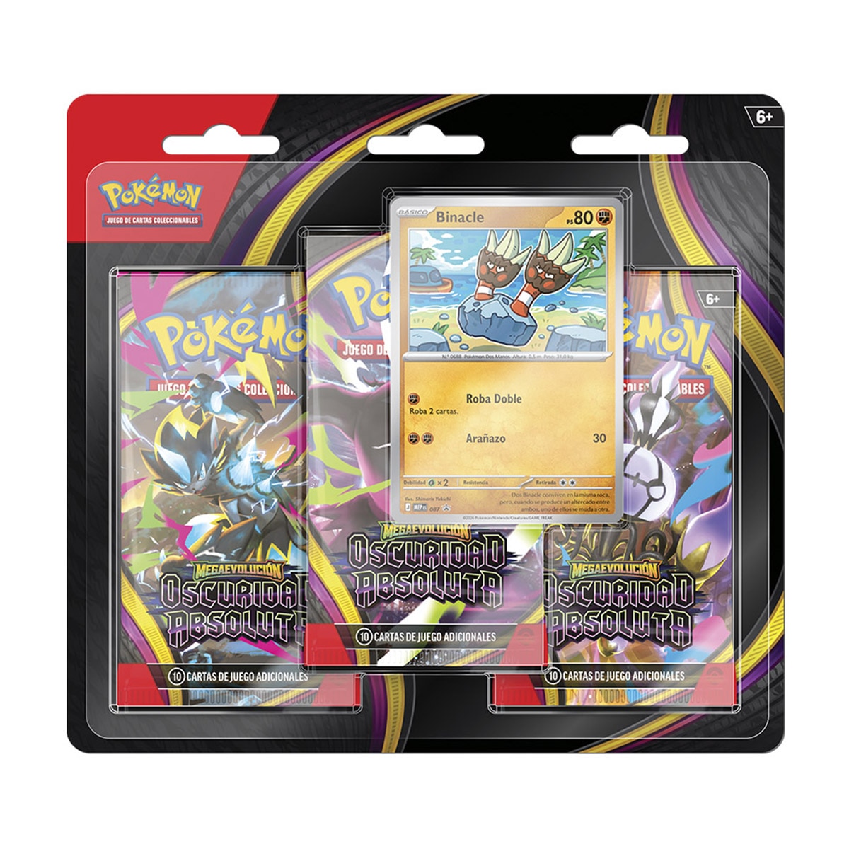 Imagen 0 de Pack de tres sobres Megaevolucion Oscuridad Absoluta Pokémon JCC Bandai