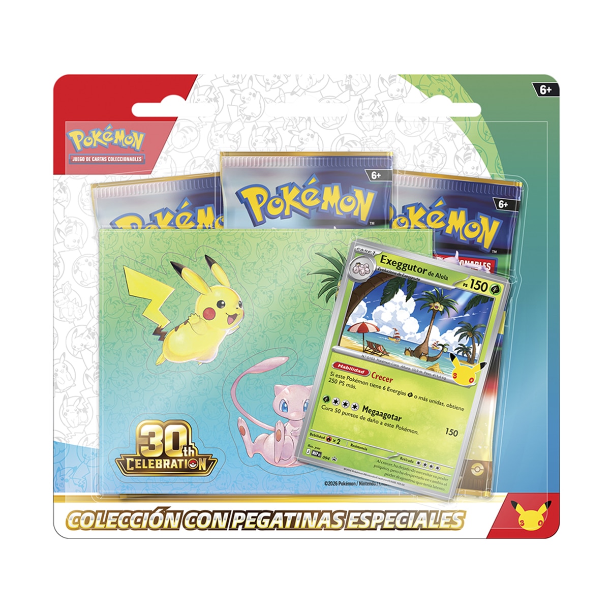 30TH Blister colección con pegatinas especiales de Celebración 30.º Aniversario de JCC Pokémon. POKEMON. BANDAI. Modelos surtidos 2