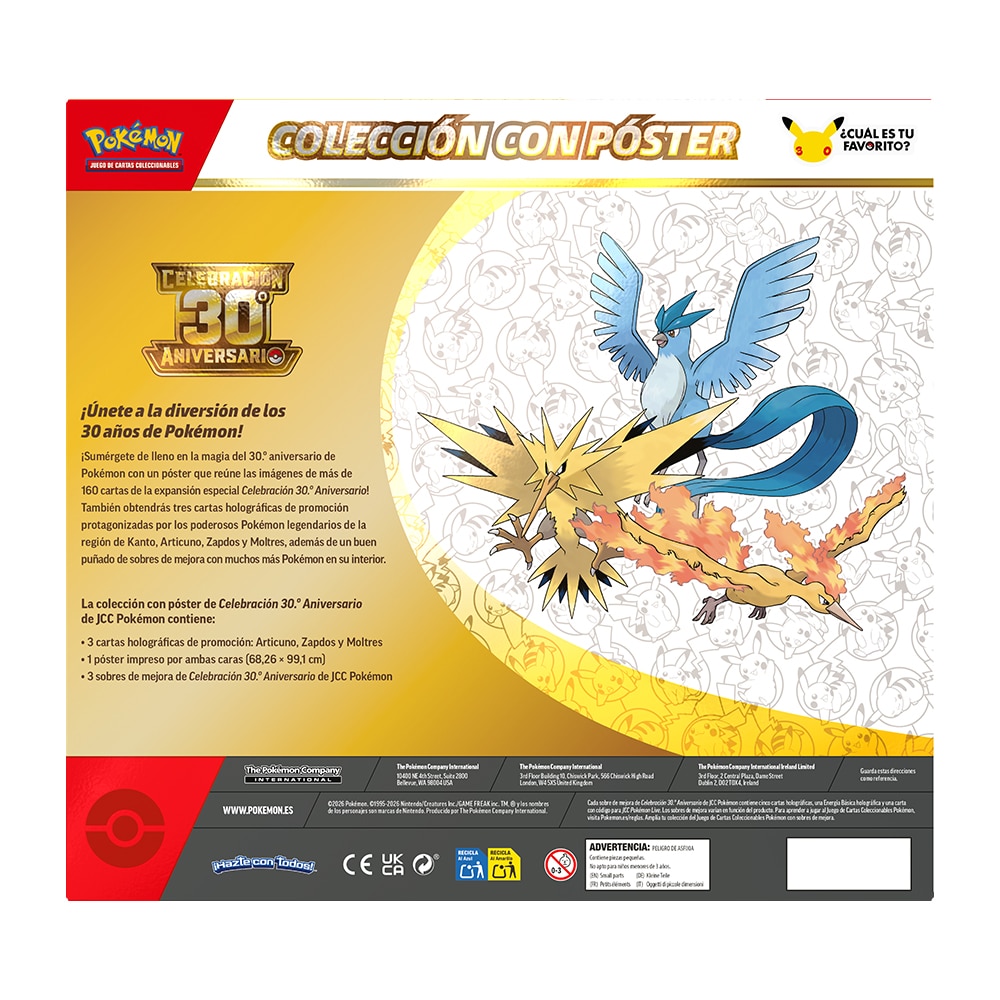 30TH Caja colección con póster de Celebración 30.º Aniversario de JCC Pokémon. POKEMON BANDAI 3