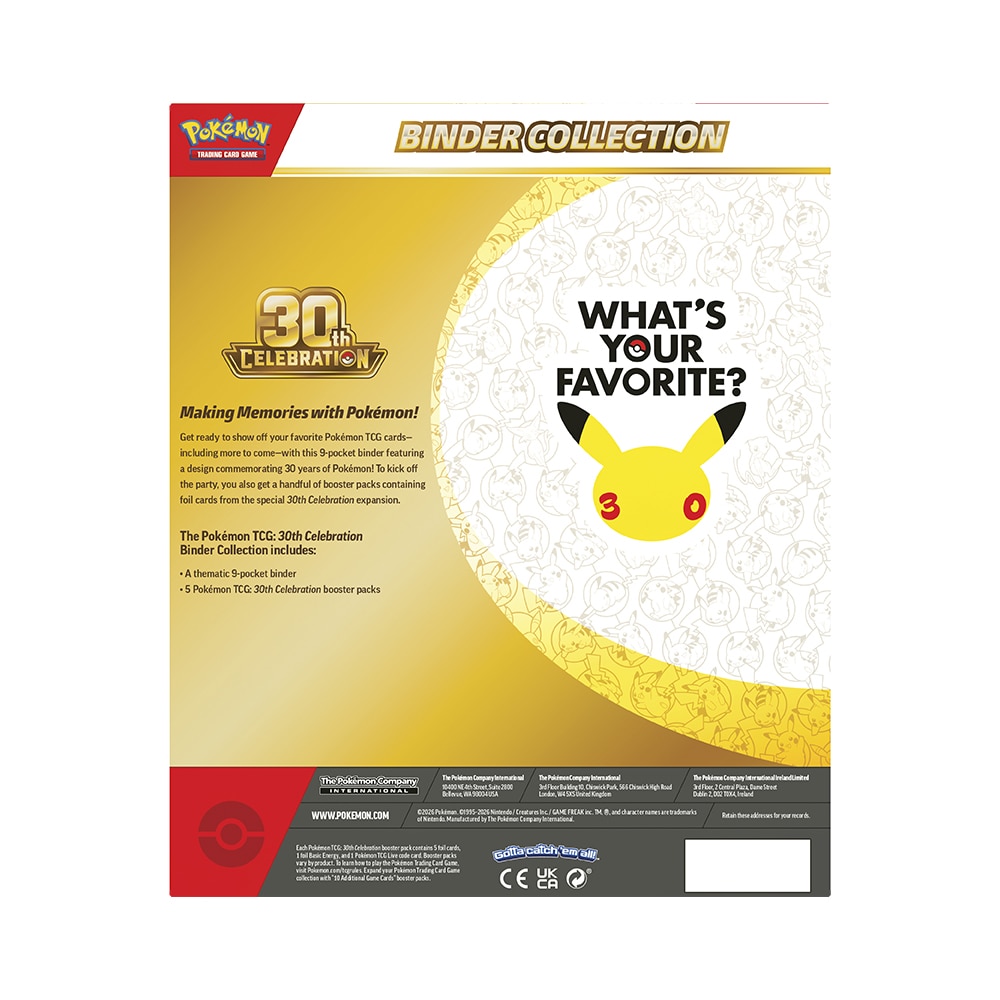 Coleção de Álbuns 30.º Aniversário do TCG. INGLÊS. POKÉMON. BANDAI 2