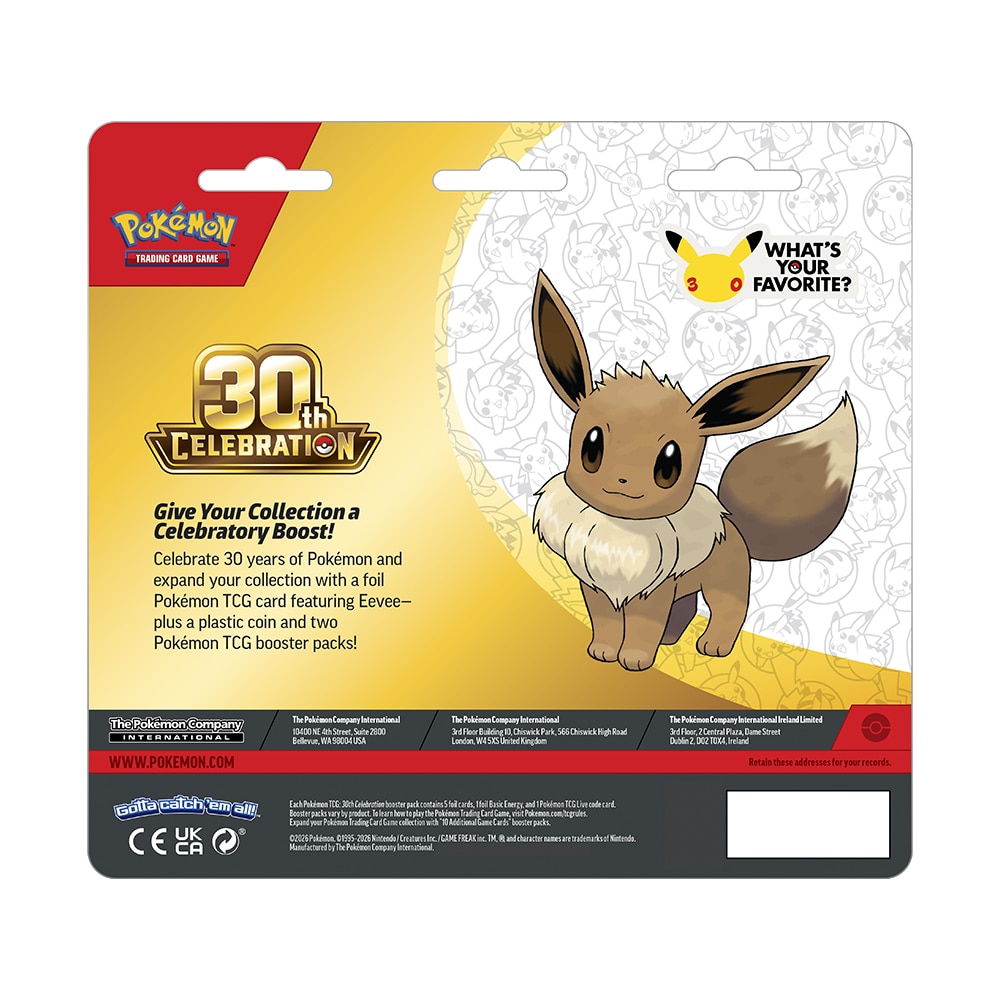 Caixa com a coleção de cartazes do 30.º aniversário do Jogo de Cartas Colecionáveis Pokémon. INGLÊS. POKÉMON. BANDAI 3