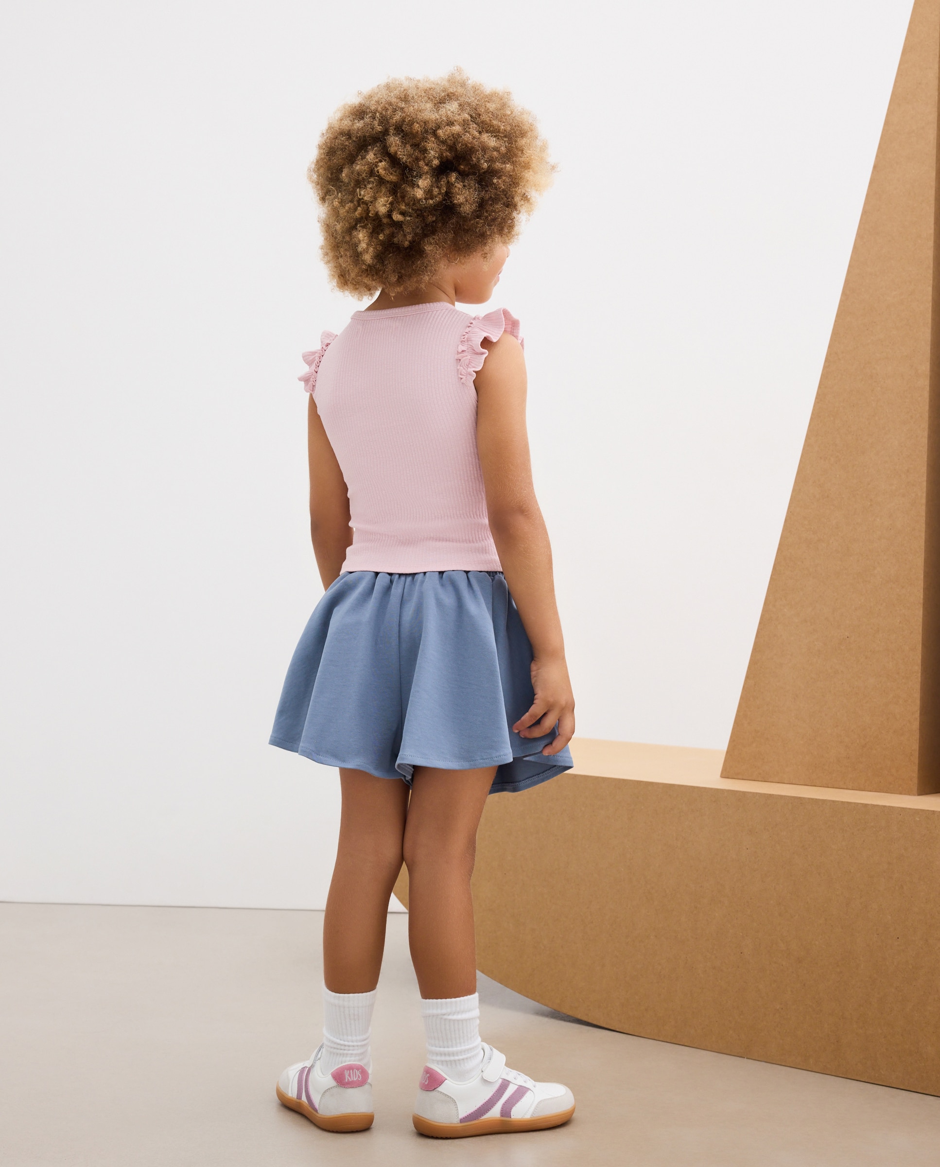 Calções de Malha com Folho Lisos Kids El Corte Inglés 400 Azul-3