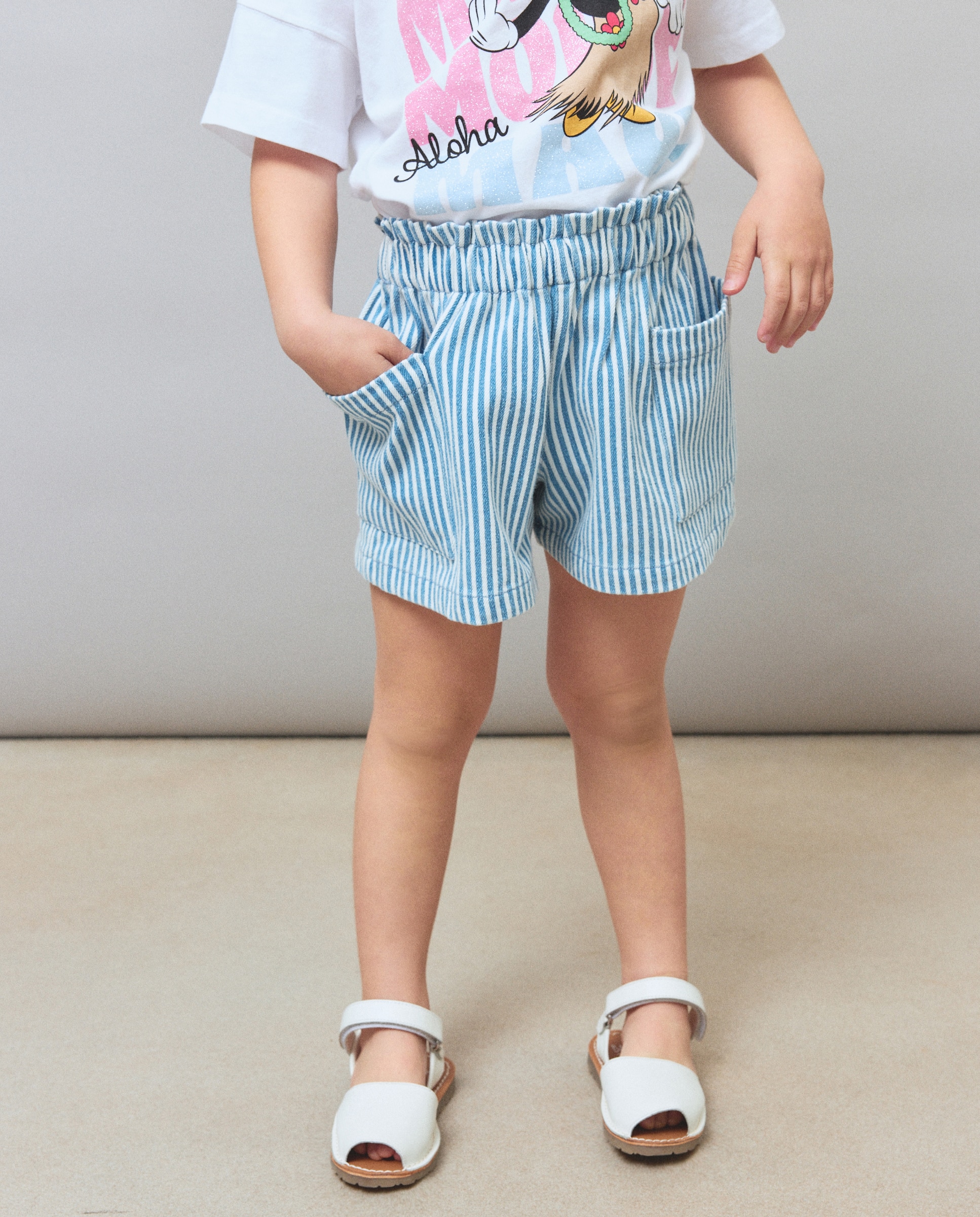 Short denim de niña Knit con rayas - Kids El Corte Inglés - Azul Azul-2