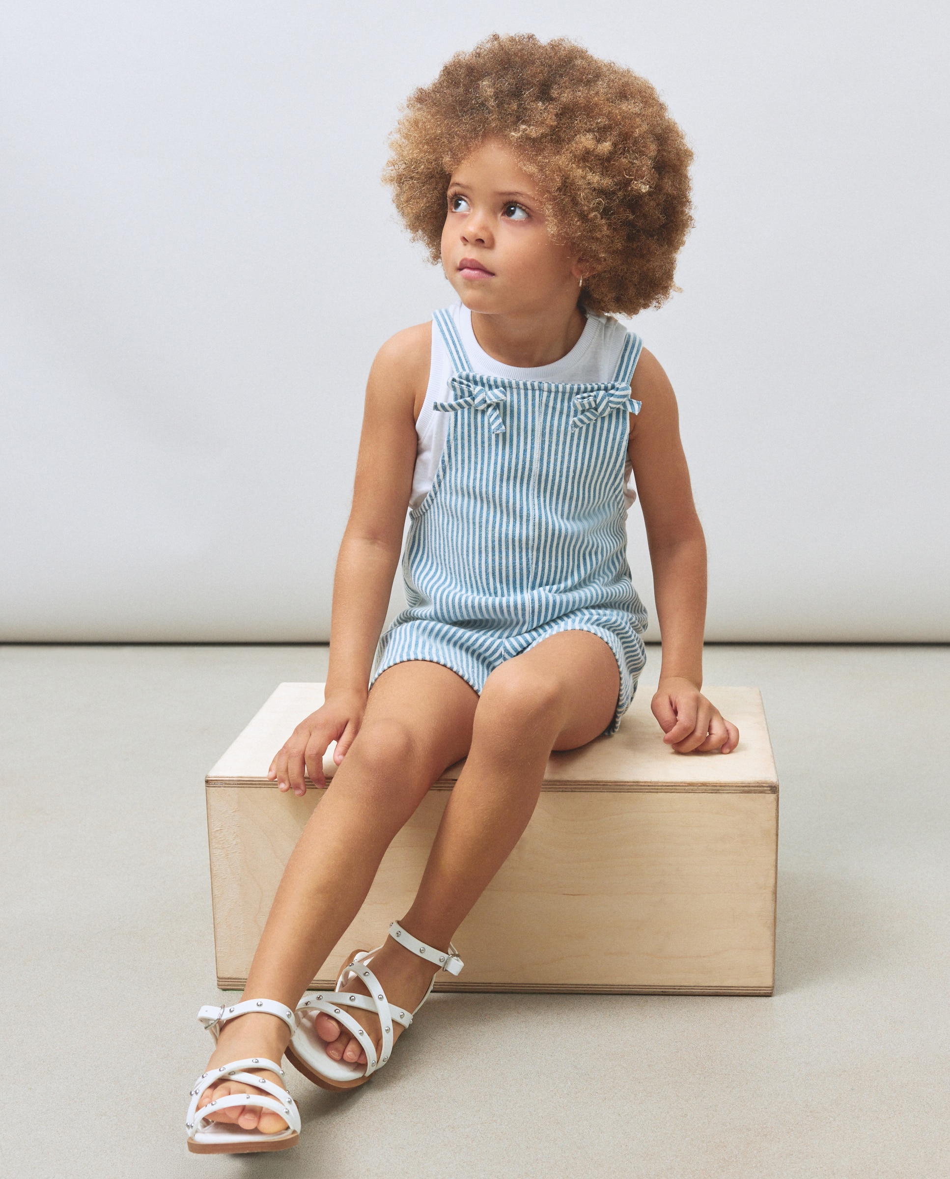 Jardineiras Tipo Calções de Ganga às Riscas Kids El Corte Inglés Cinzento-2