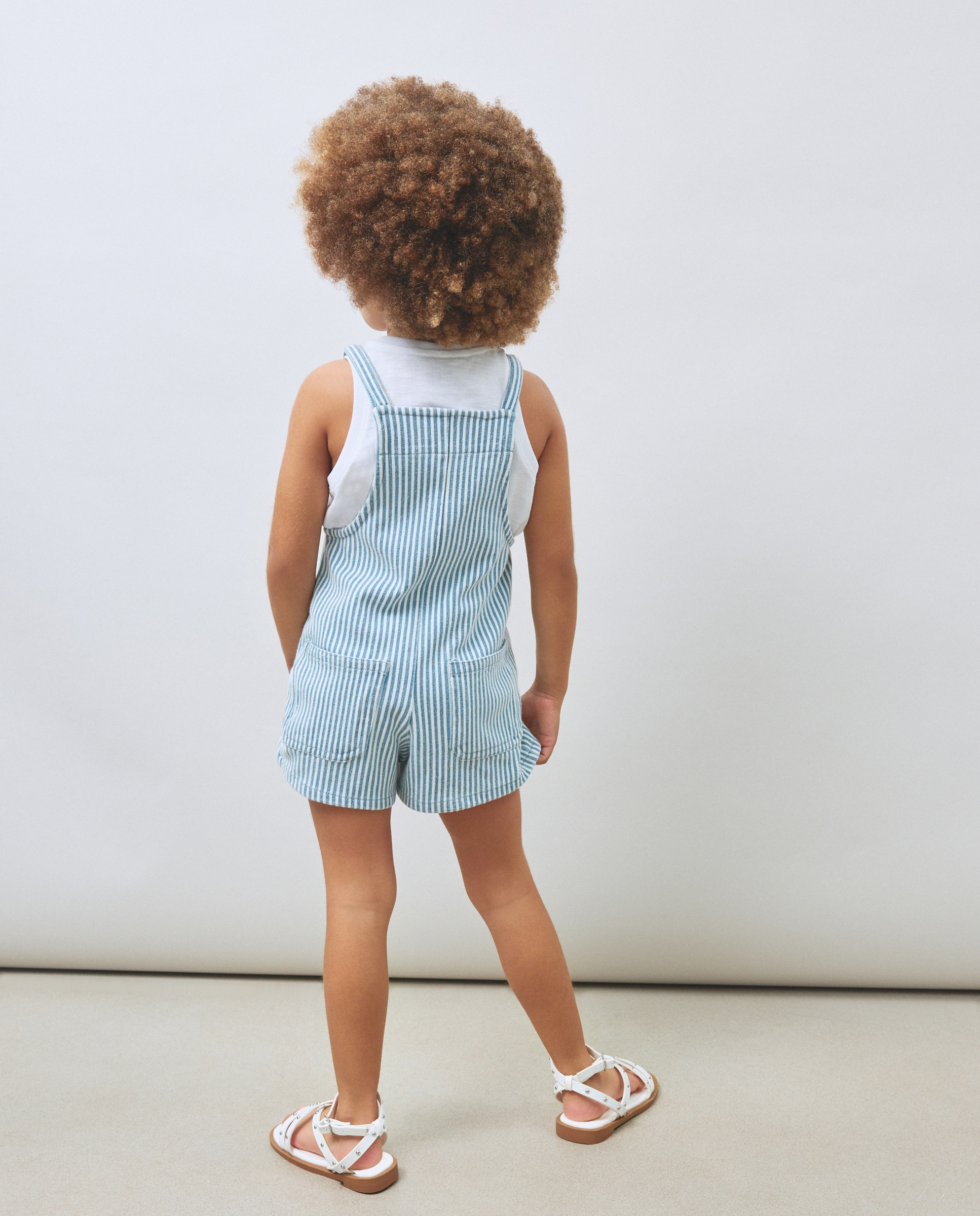 Jardineiras Tipo Calções de Ganga às Riscas Kids El Corte Inglés Cinzento-3