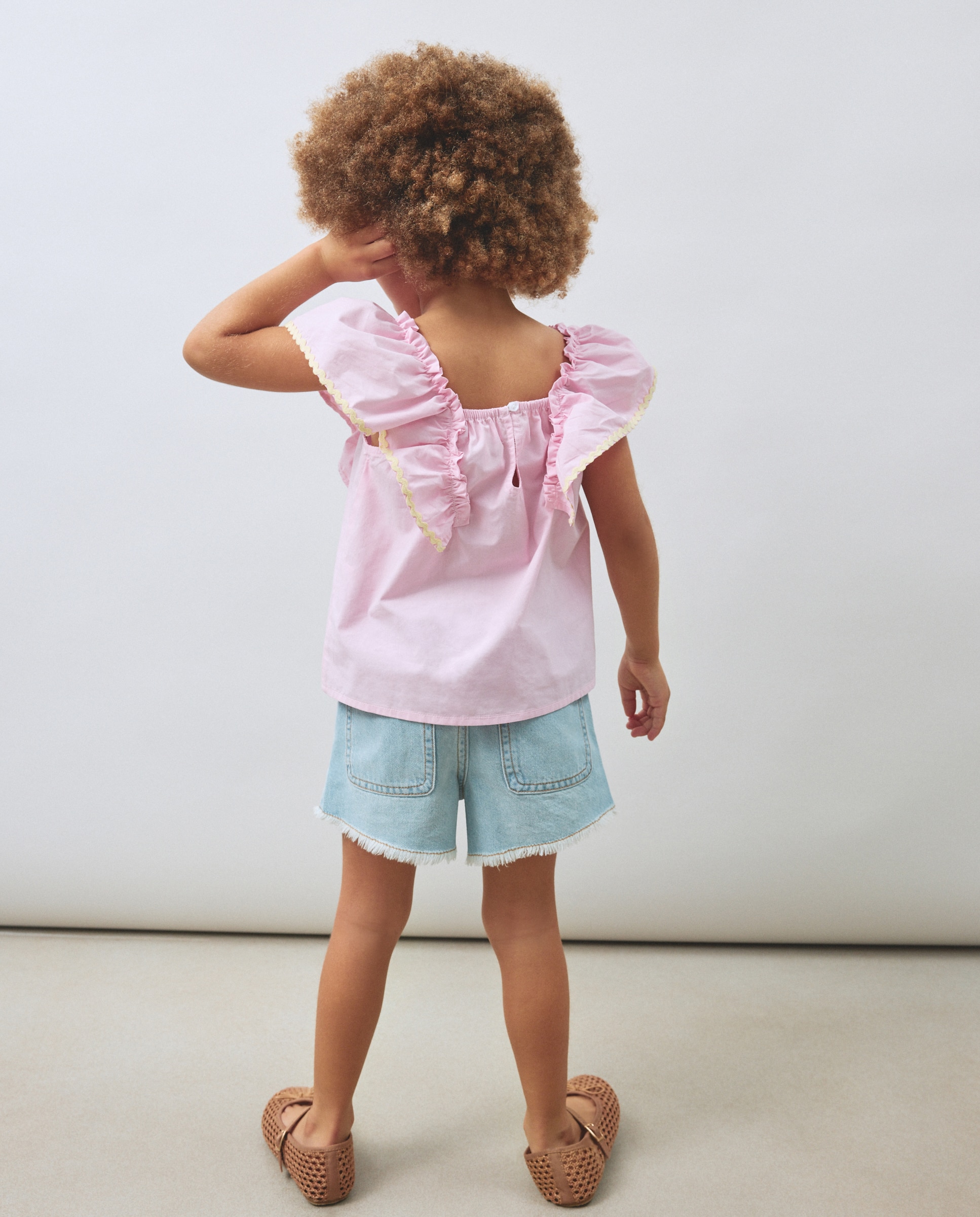 Blusa com Folho e Alças Largas Kids El Corte Inglés 200 Rosa-3