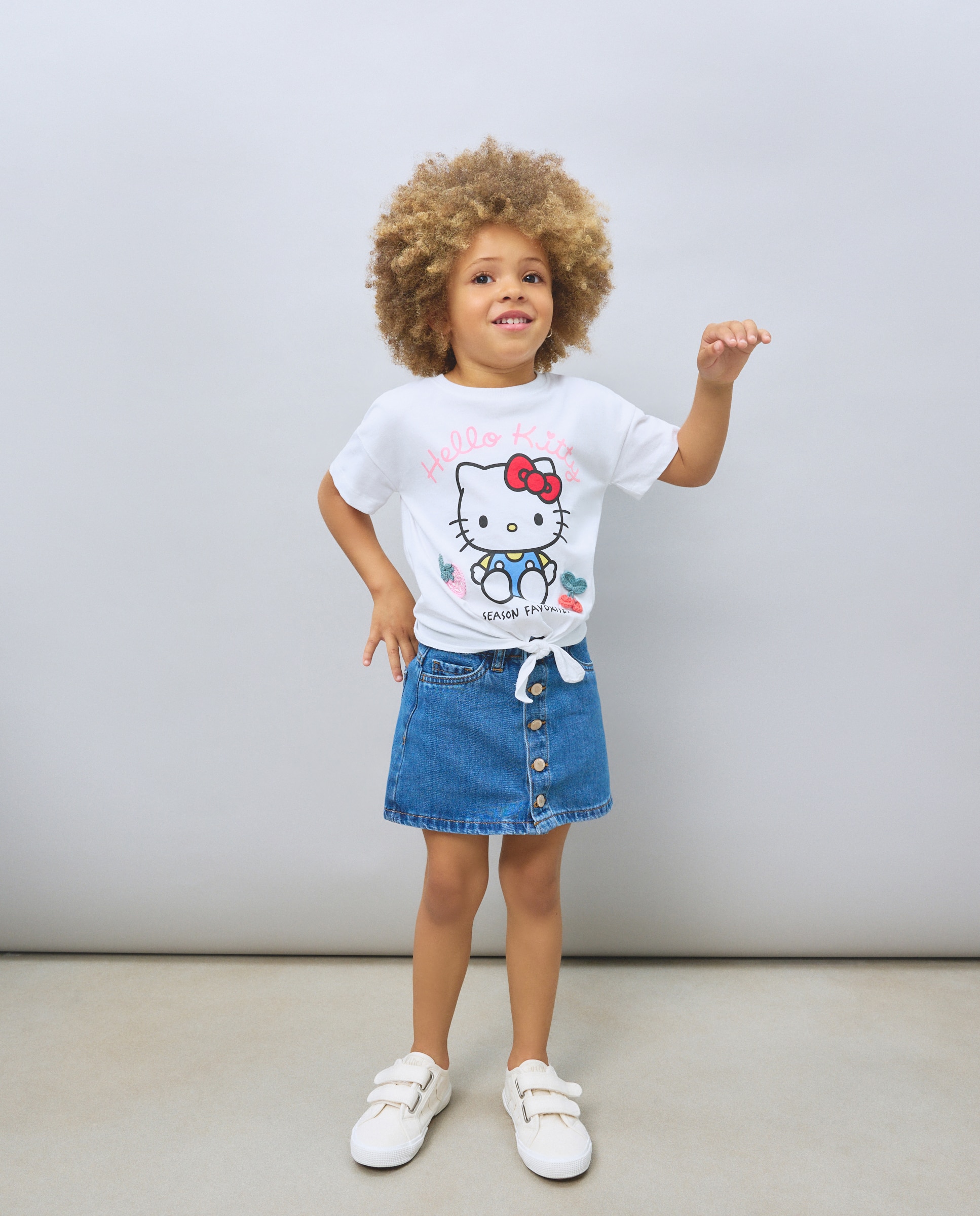 T-shirt de Manga Curta com Fantasia e Frutas Branco-2