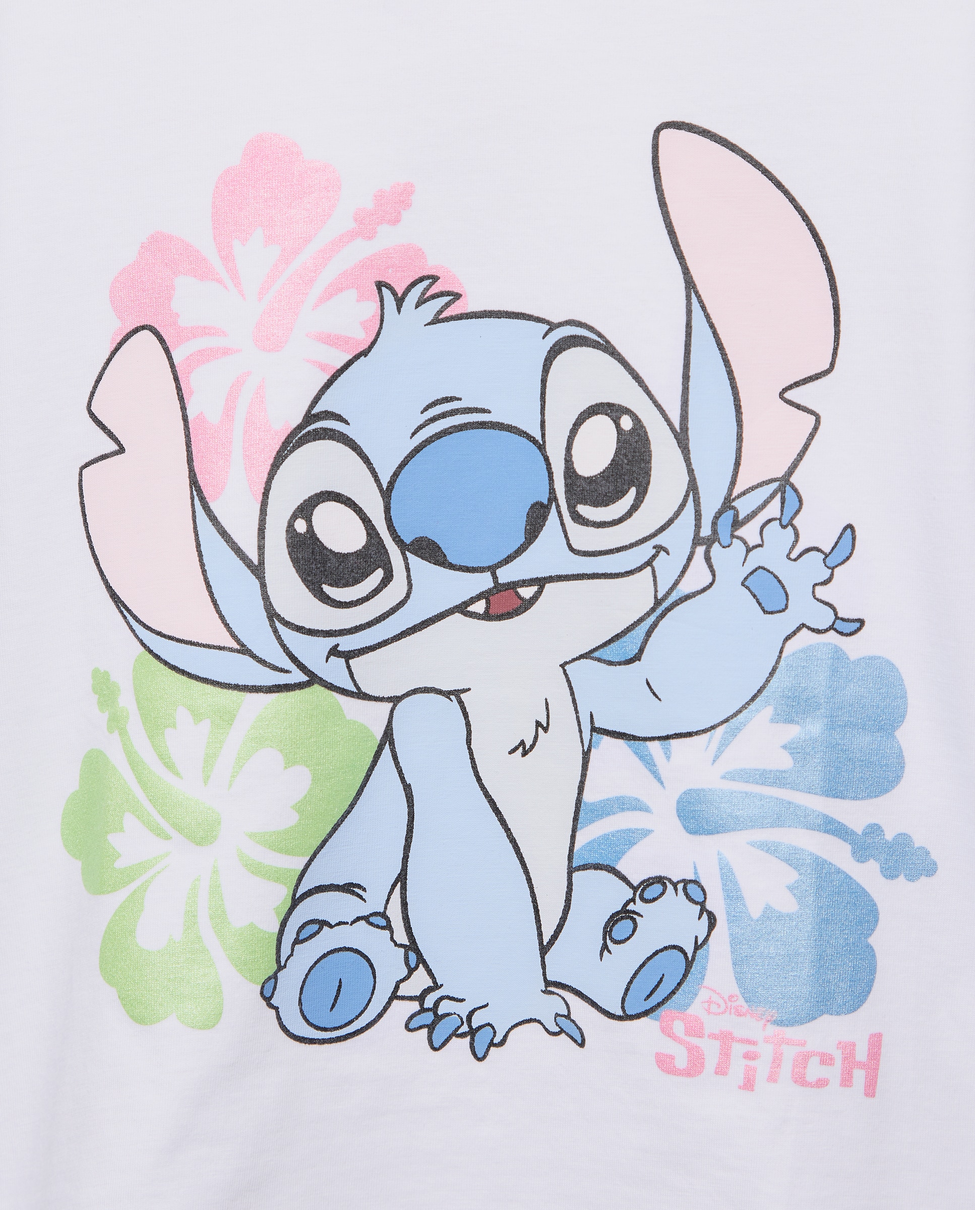 Camiseta de niña manga corta licencia print posicional STITCH con UPSON y lazos laterales - Kids El Corte Inglés - Blanco Blanco-5