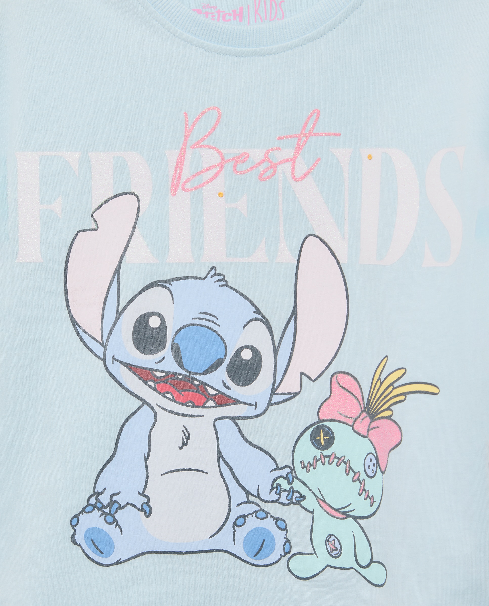 Camiseta de niña manga corta licencia print posicional STITCH con UPSON y lazos laterales - Kids El Corte Inglés - Azul marino Azul marino-5