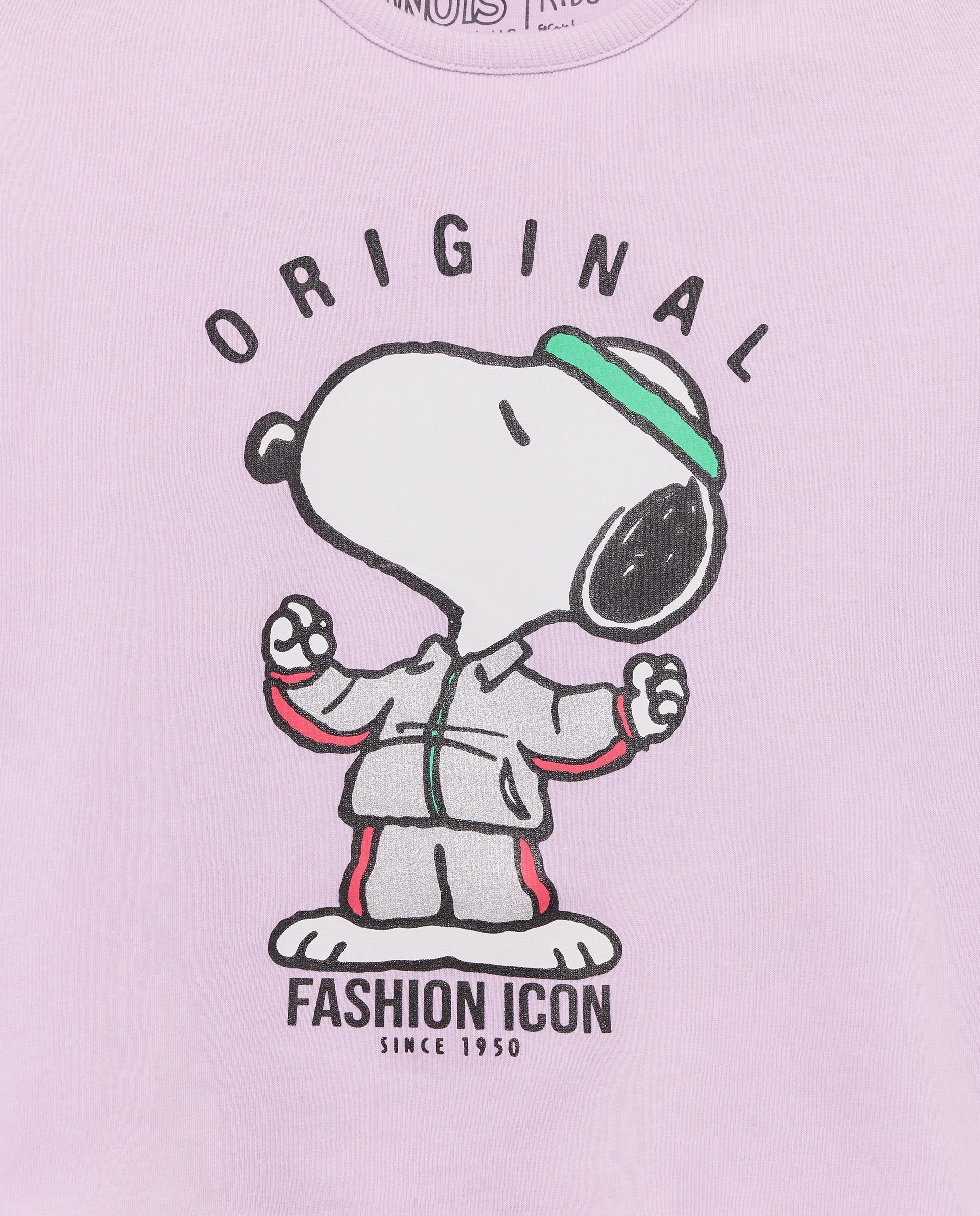 Camisola de Manga Comprida de Estampado Posicional Snoopy em Fato de Treino com Foil 282 Malva-5