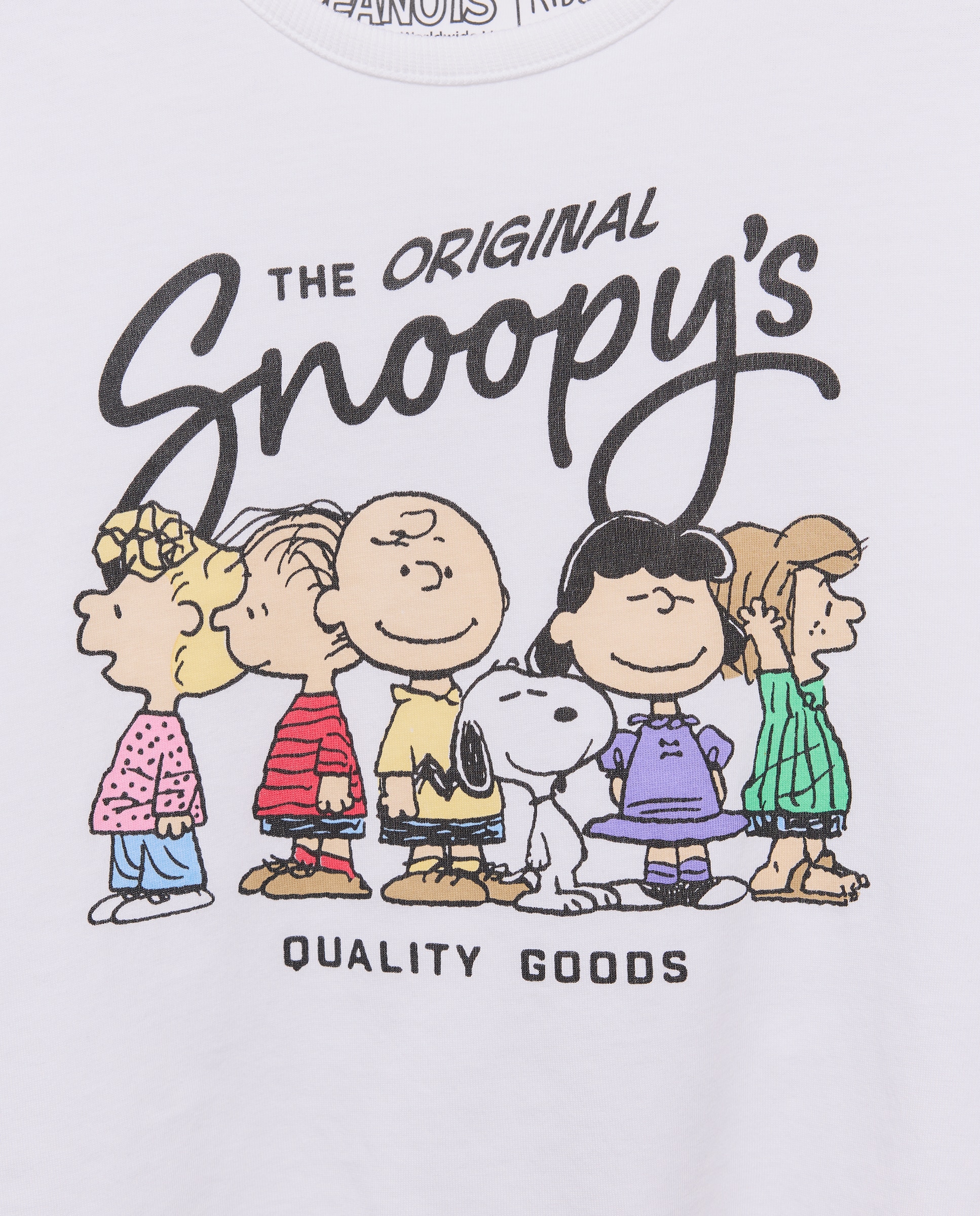 Camisola de Manga Comprida com Estampado Posicional Snoopy e o seu Grupo Branco-marfim-5