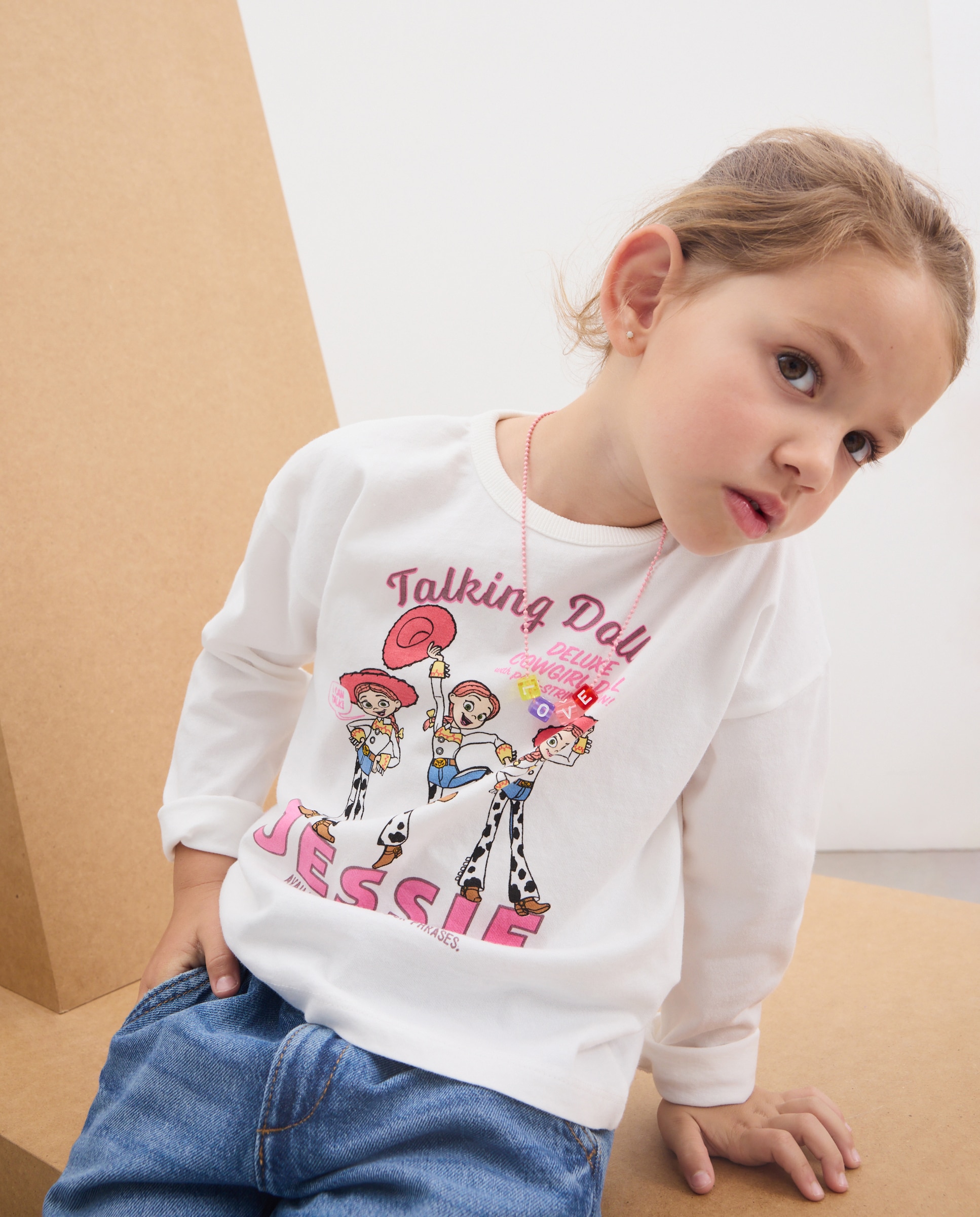 Camiseta manga larga con print posicional TOY STORY JESSIE diferentes poses de niña - Kids El Corte Inglés - Blanco Blanco-2
