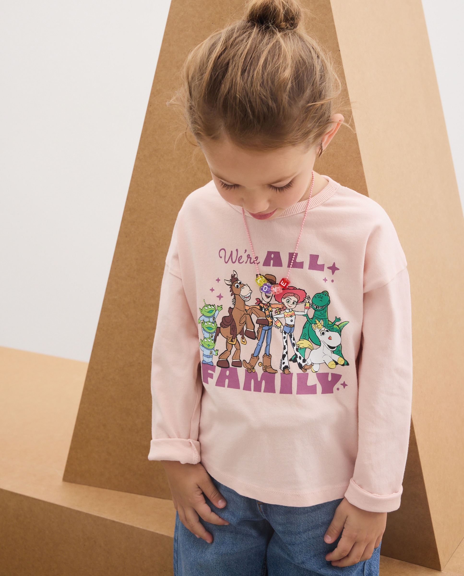 Camiseta manga larga con print posicional TOY STORY amigos de niña - Kids El Corte Inglés - Rosa Rosa-2