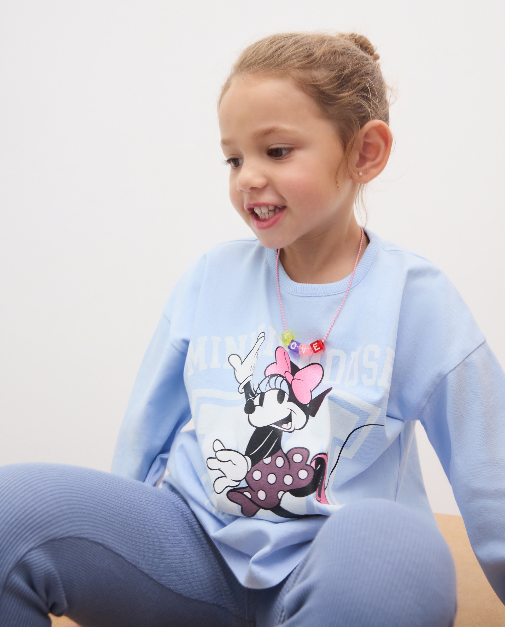 Camiseta manga larga con print MINNIE MOUSE de niña - Kids El Corte Inglés - Azul marino Azul marino-2