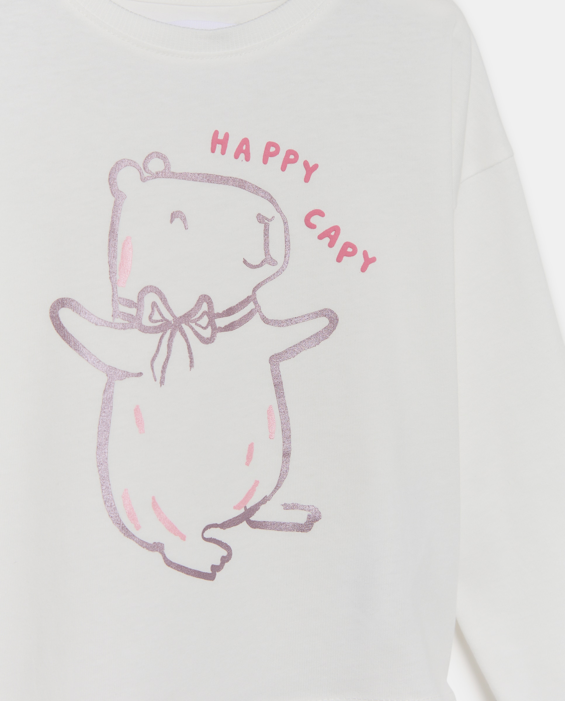 Imagen 5 de Camiseta manga larga posicional puff print capibara de niña - Kids El Corte Inglés - Blanco Blanco