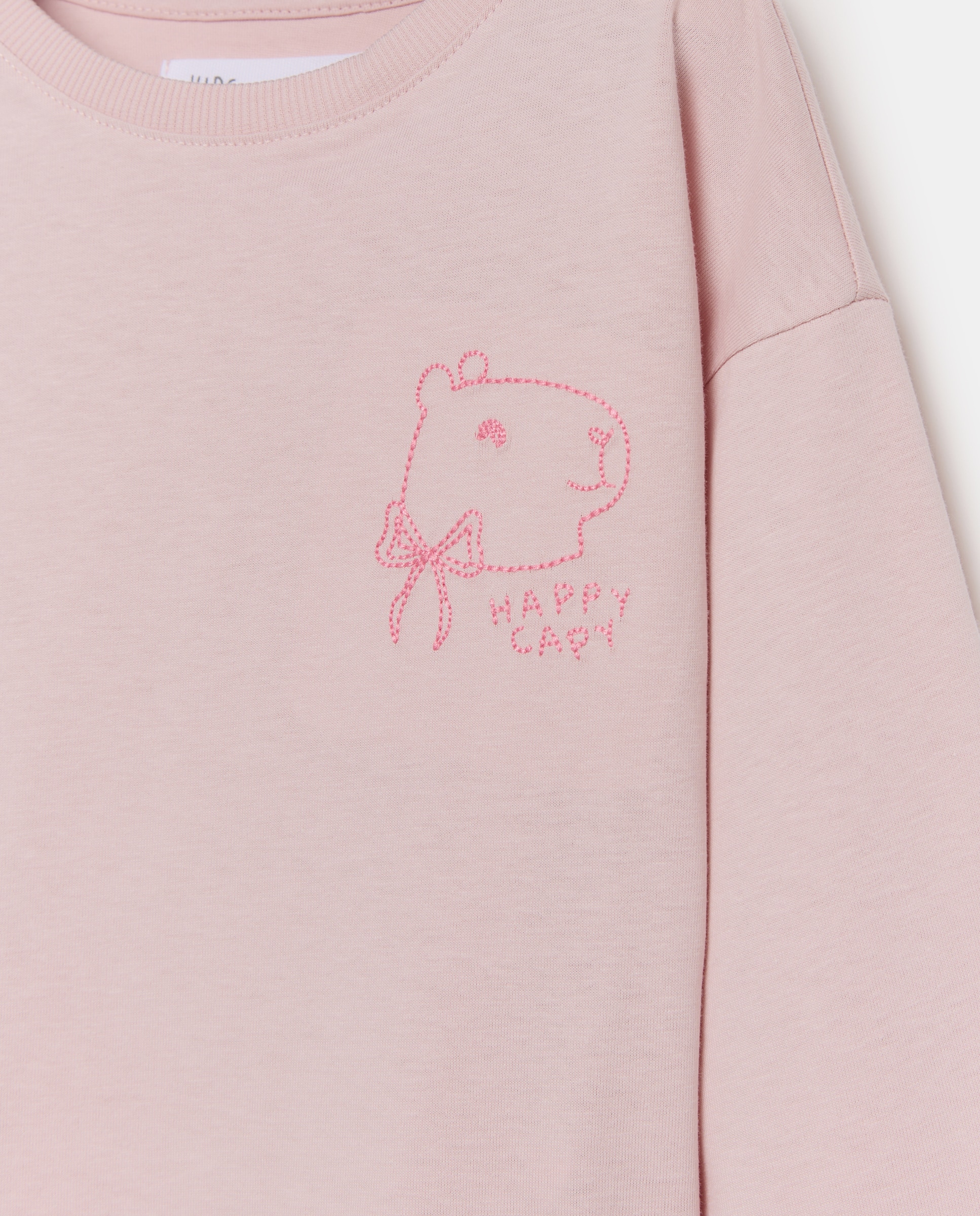 Imagen 5 de Camiseta manga larga lisa con pequeño bordado en pecho lateral gato de niña - Kids El Corte Inglés - 200 Rosa 200 Rosa