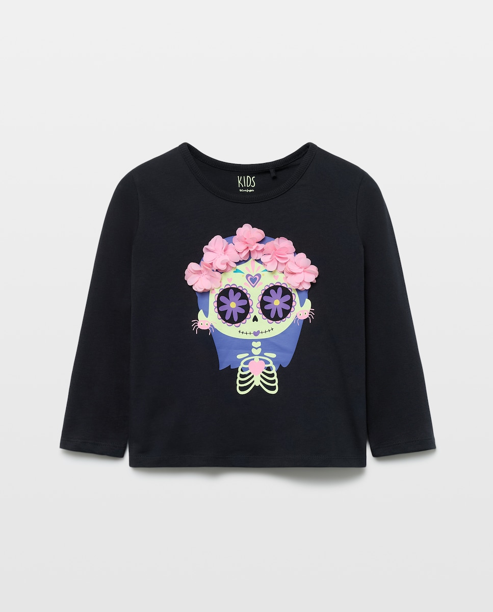 Imagem 0 de T-shirt de Criança com Manga Comprida Halloween Catrina Glow In The Dark