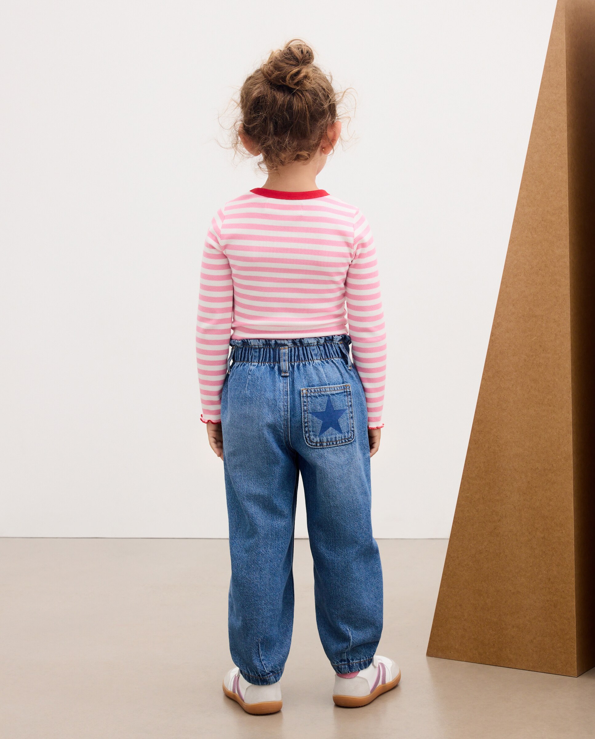 Camiseta manga larga rib rayas con vivo y overlock a contraste de niña - Kids El Corte Inglés - Rosa Rosa-4