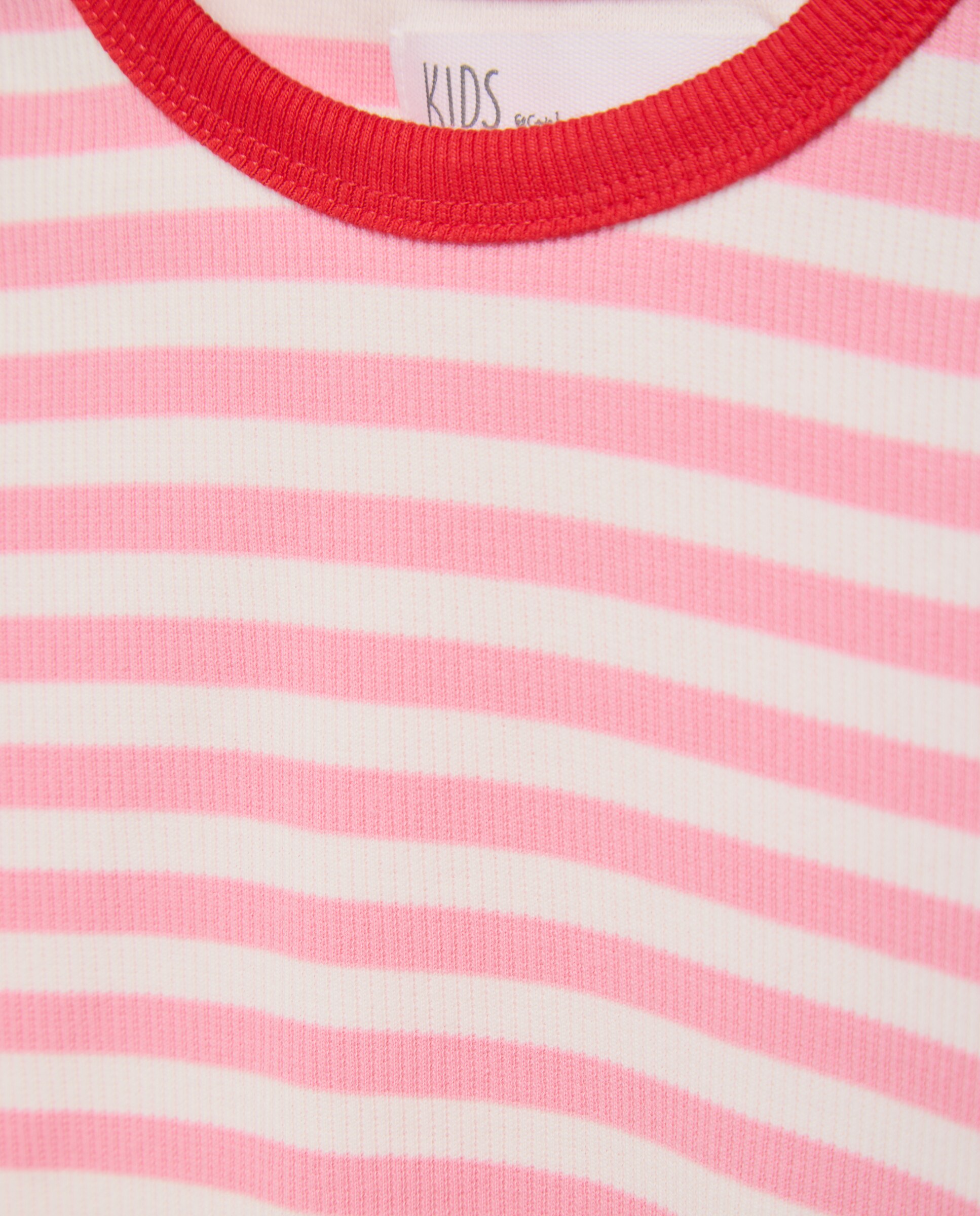 Camiseta manga larga rib rayas con vivo y overlock a contraste de niña - Kids El Corte Inglés - Rosa Rosa-6
