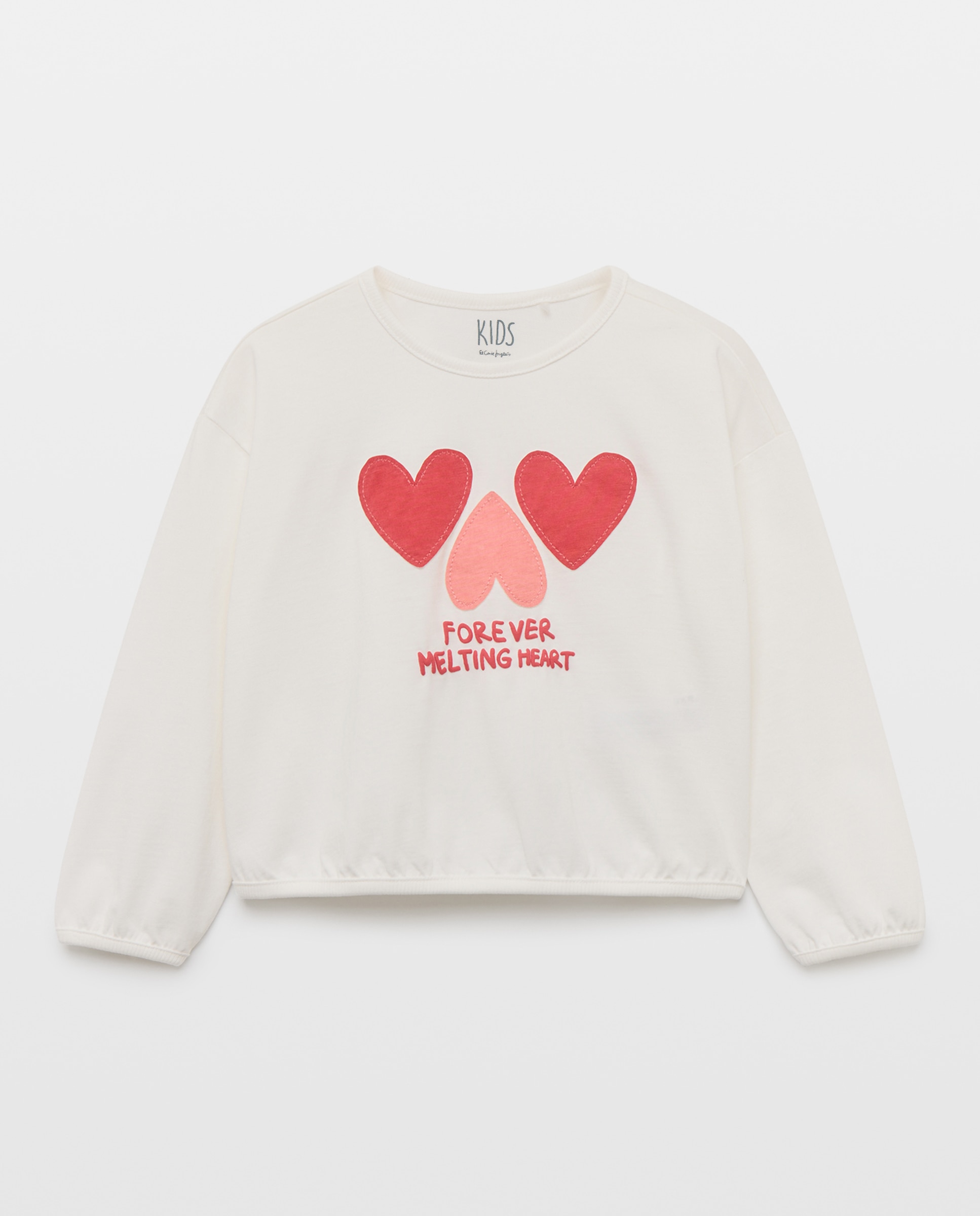 Camiseta manga larga print posicional y patch de estrella en mancha animal de niña - Kids El Corte Inglés - Blanco Blanco-1