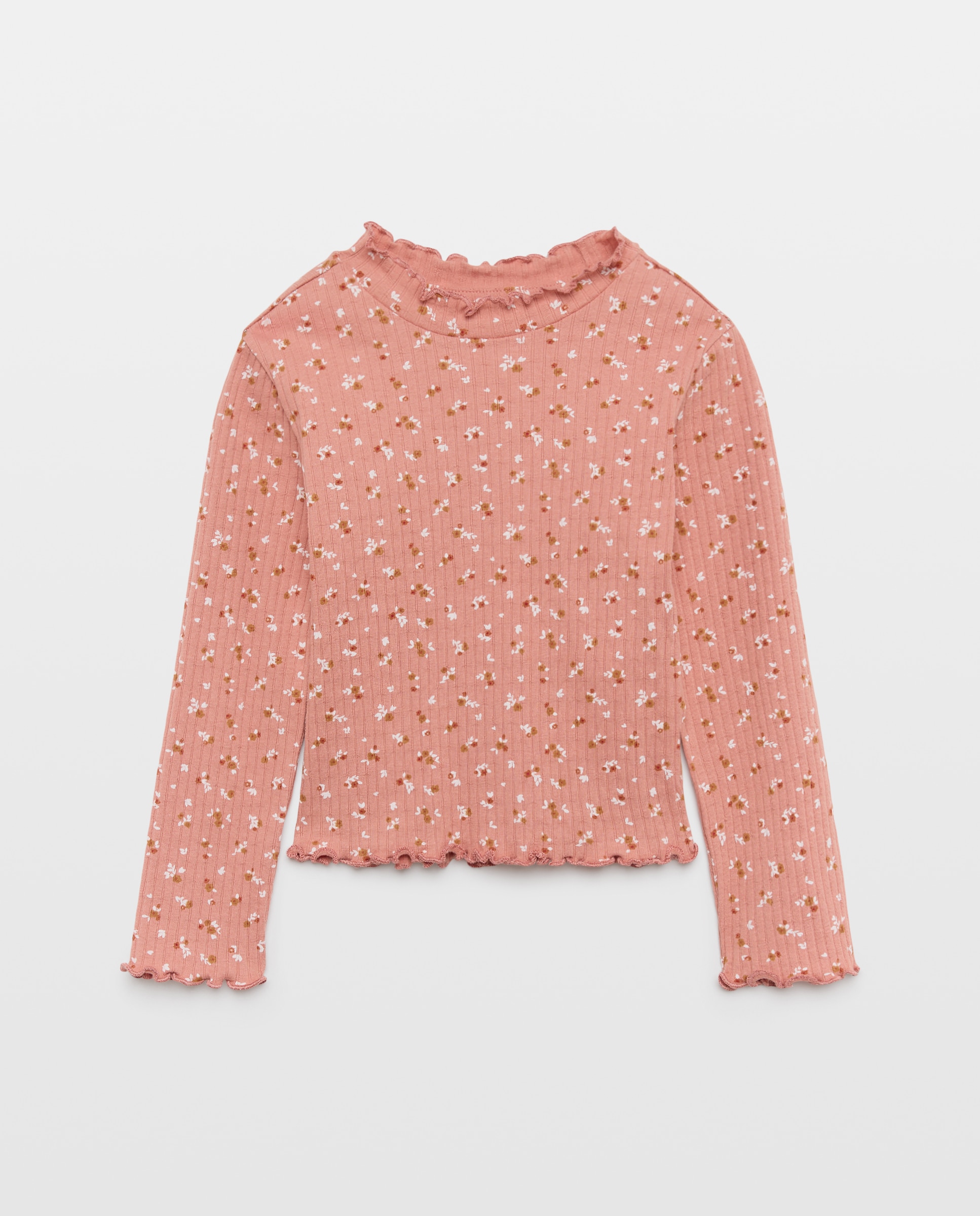 Camiseta manga larga rib all over print pequeño de niña - Kids El Corte Inglés - Rosa Rosa-1