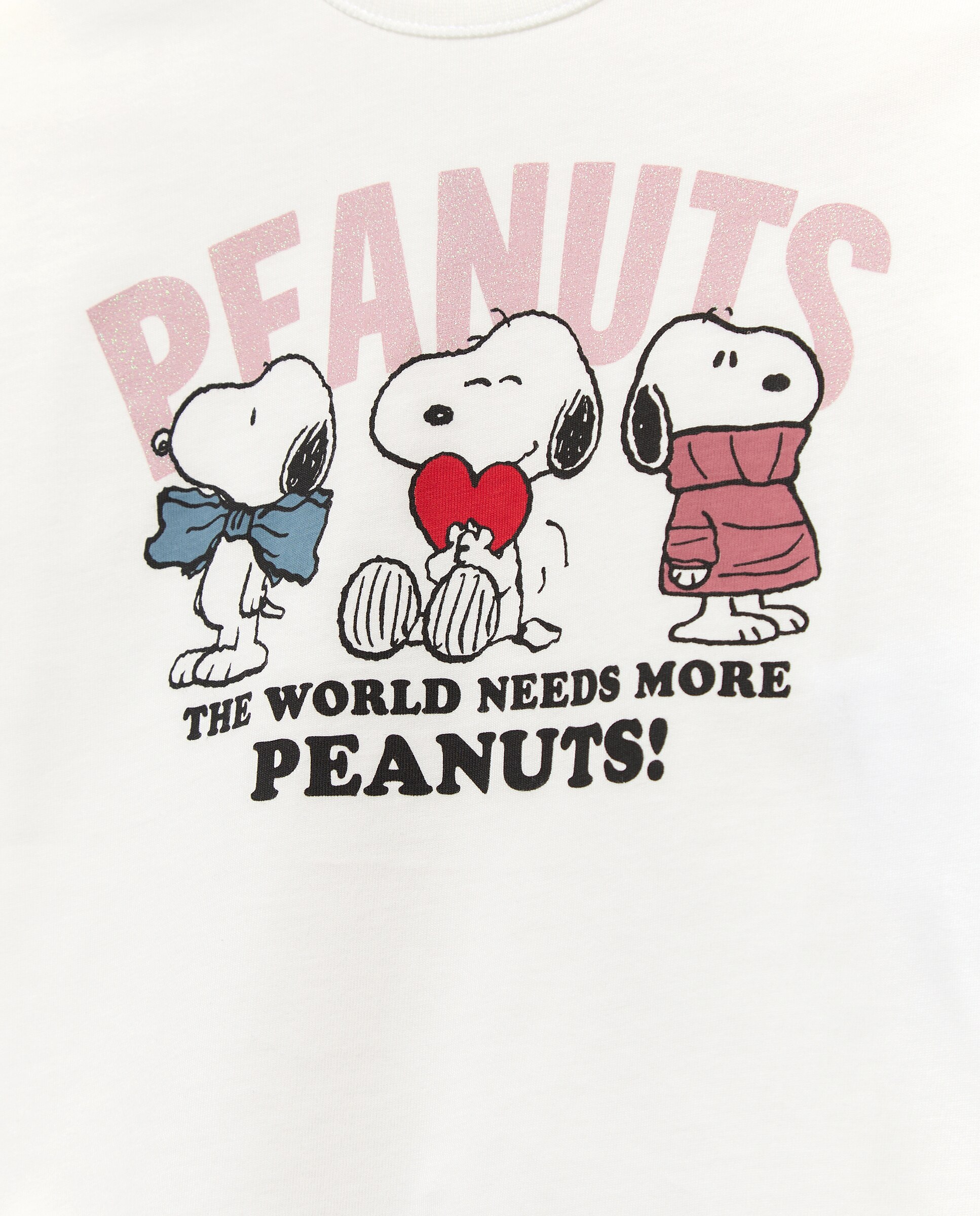 Camiseta manga larga con print posicional SNOOPY con corazón de niña - Kids El Corte Inglés - Blanco Blanco-5