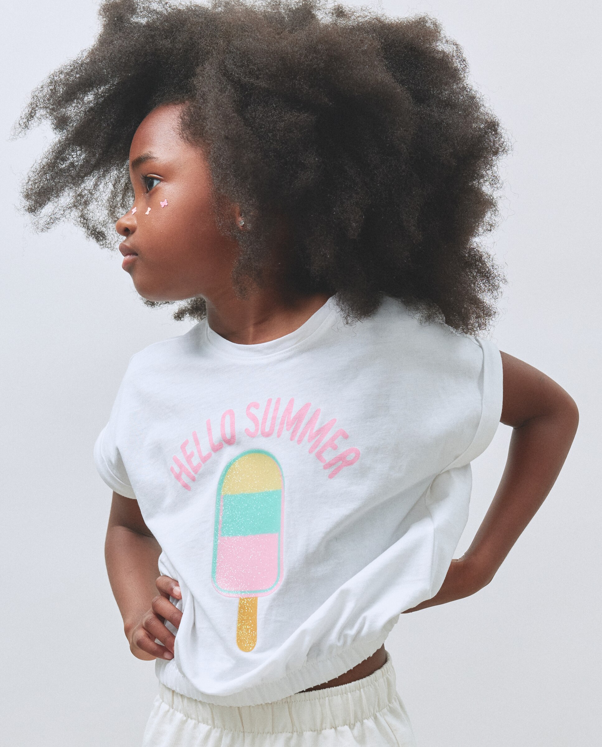 Camiseta de tirantes con goma en bajo fantasía de niña - Kids El Corte Inglés - Blanco Blanco-1