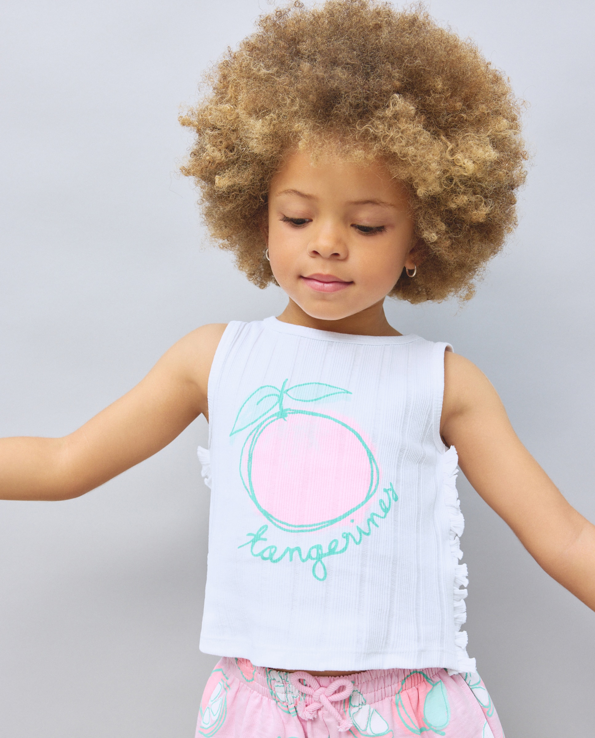 Camiseta de tirantes con volante en los laterales de niña - Kids El Corte Inglés - Blanco roto Blanco roto-1