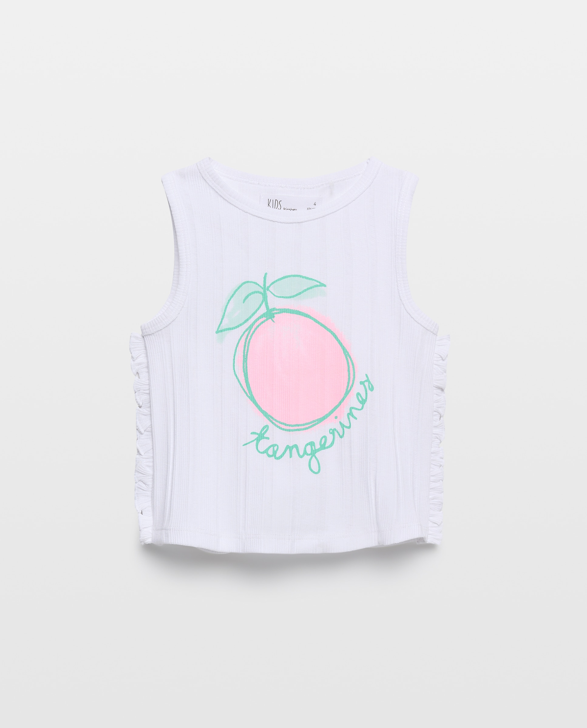 Camiseta de tirantes con volante en los laterales de niña - Kids El Corte Inglés - Blanco roto Blanco roto-4