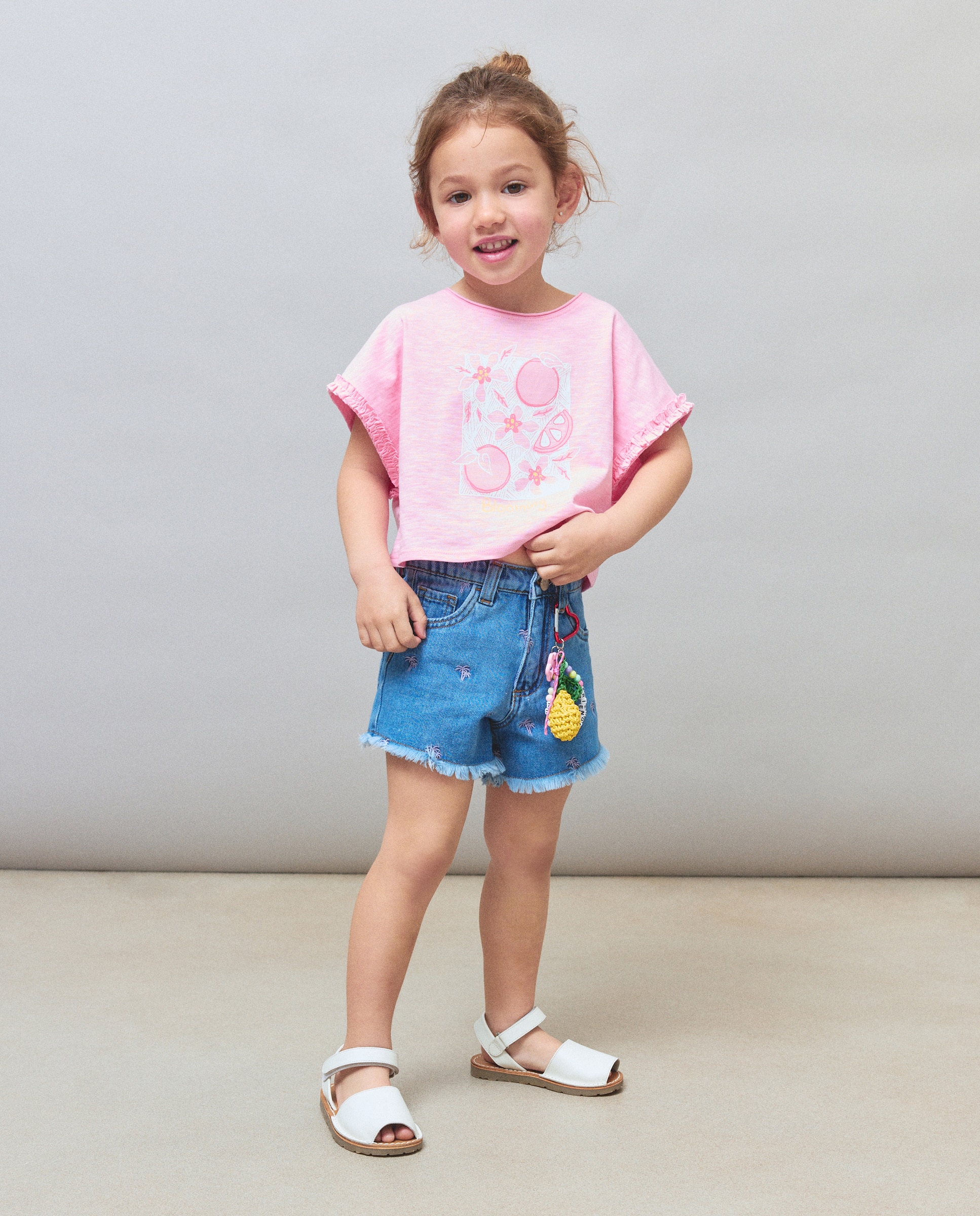 T-shirt de Alças com Mini Folho na Cava Rosa-2
