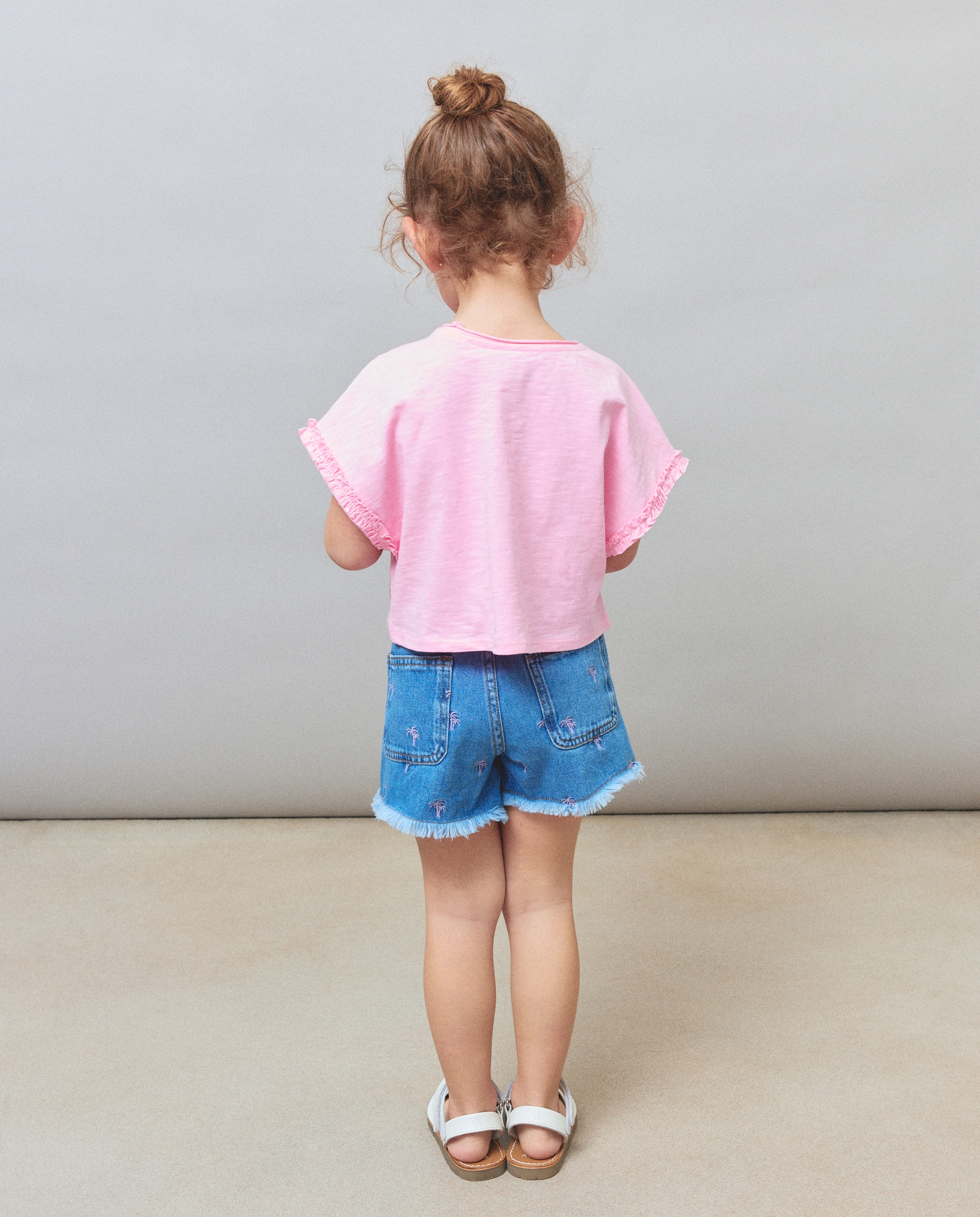 T-shirt de Alças com Mini Folho na Cava Rosa-3