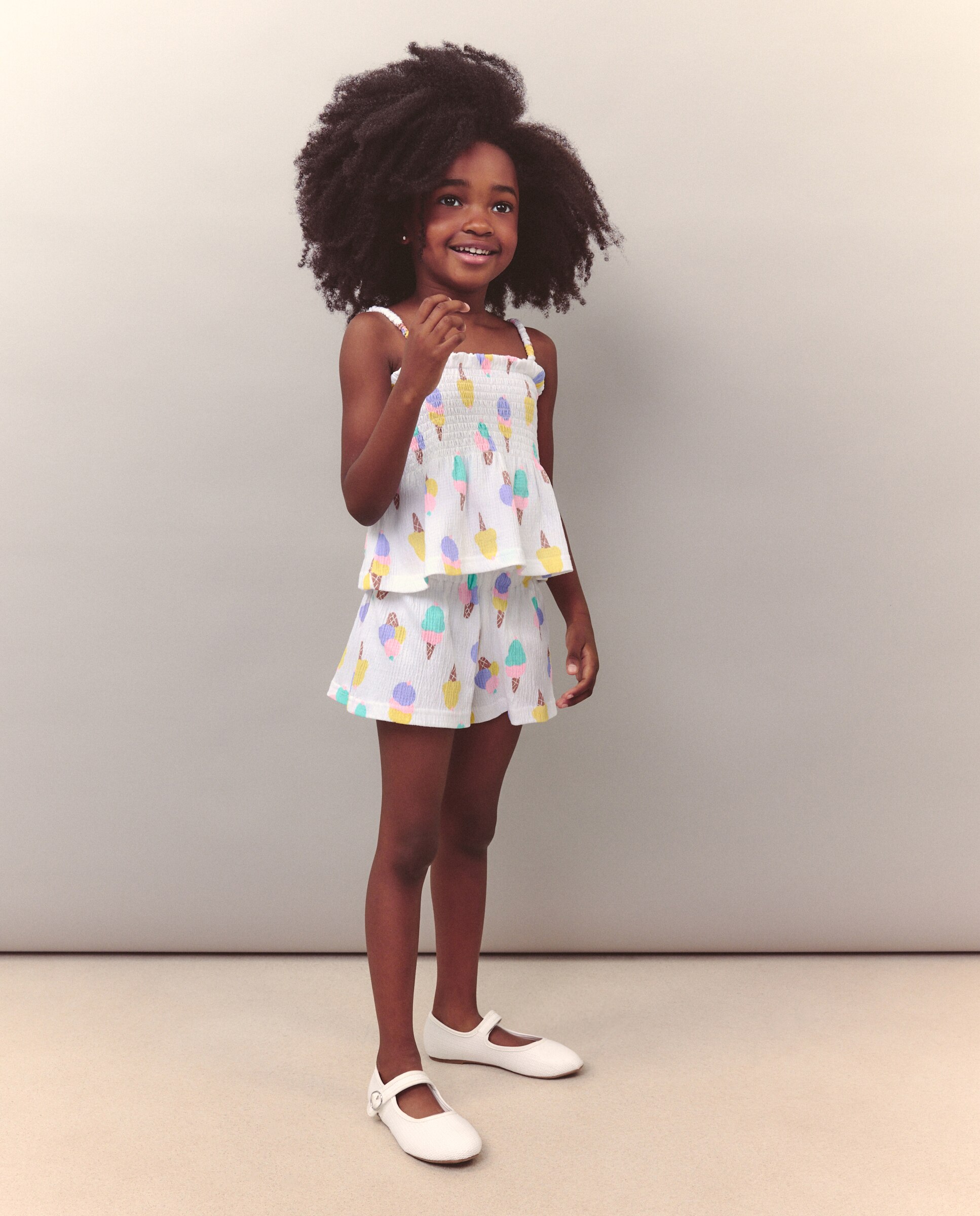 Conjunto corto rayas de niña - Kids El Corte Inglés - Blanco Blanco-1