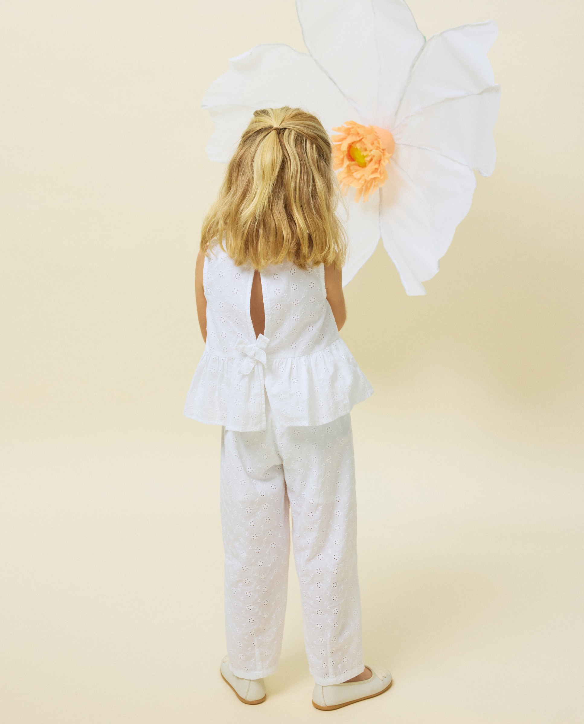 Conjunto Shiffly Comprido e T-shirt sem Mangas Branco-marfim-3