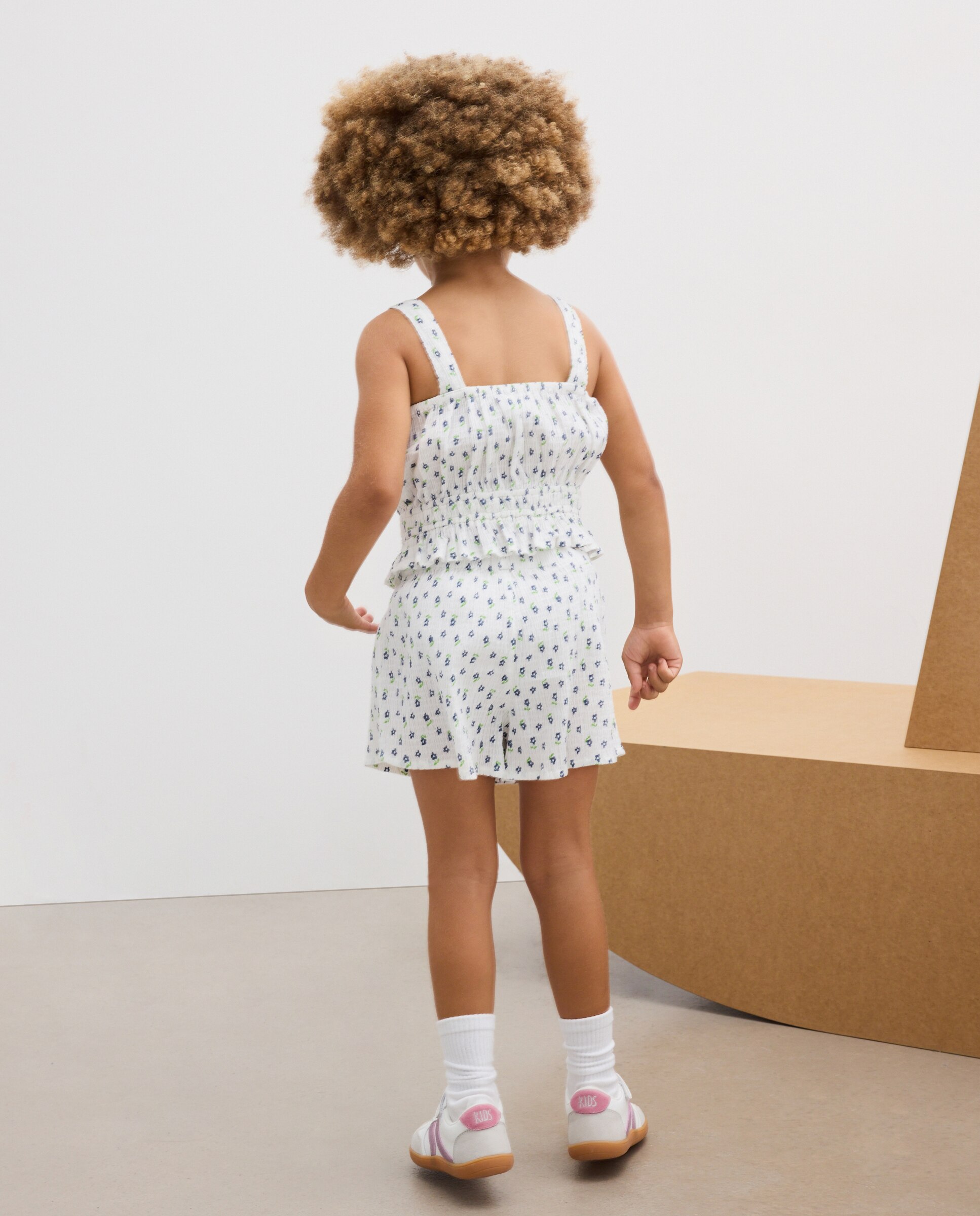 Conjunto para niña corto en seersucker all over print - Kids El Corte Inglés - Blanco Blanco-3