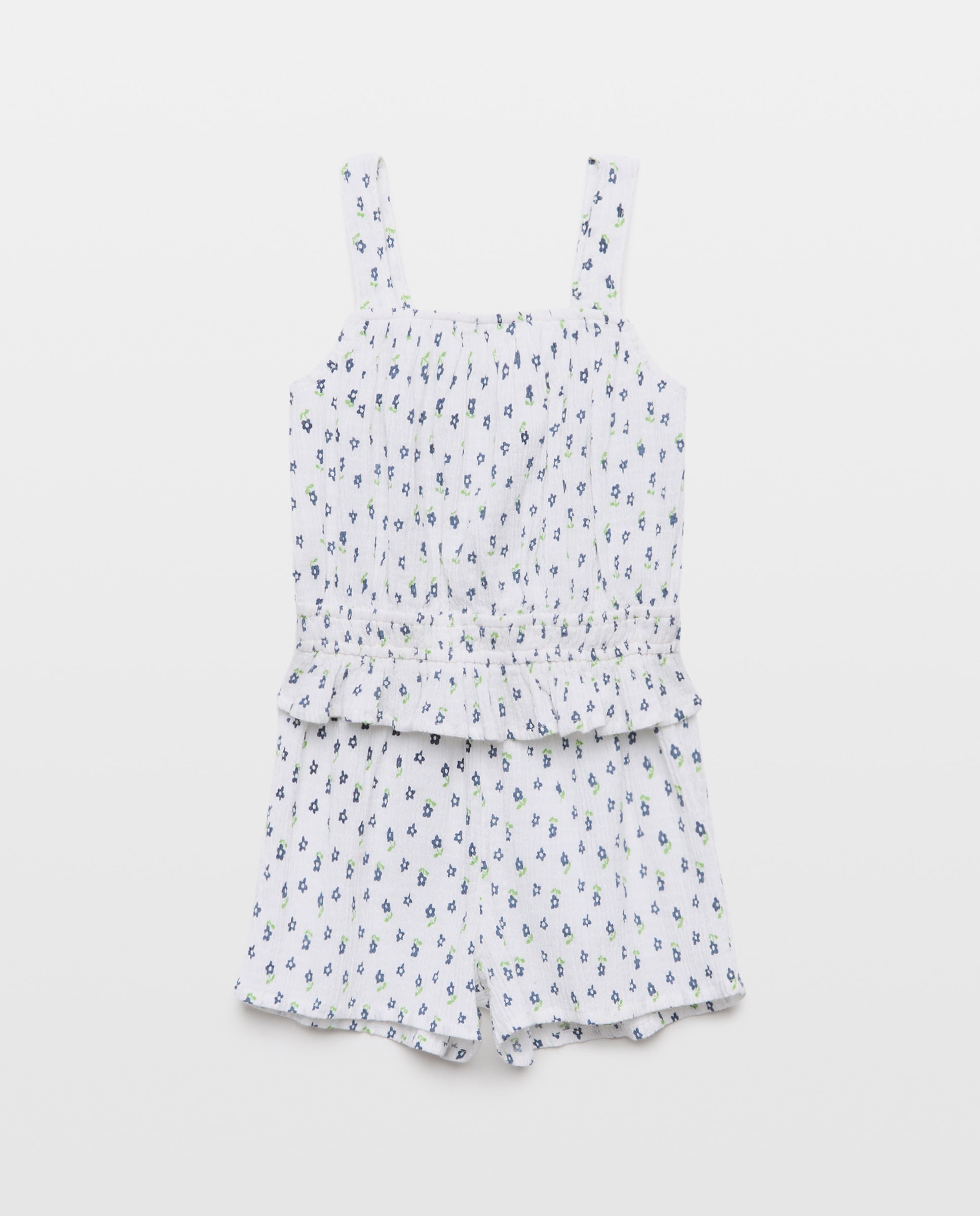 Conjunto para niña corto en seersucker all over print - Kids El Corte Inglés - Blanco Blanco-4