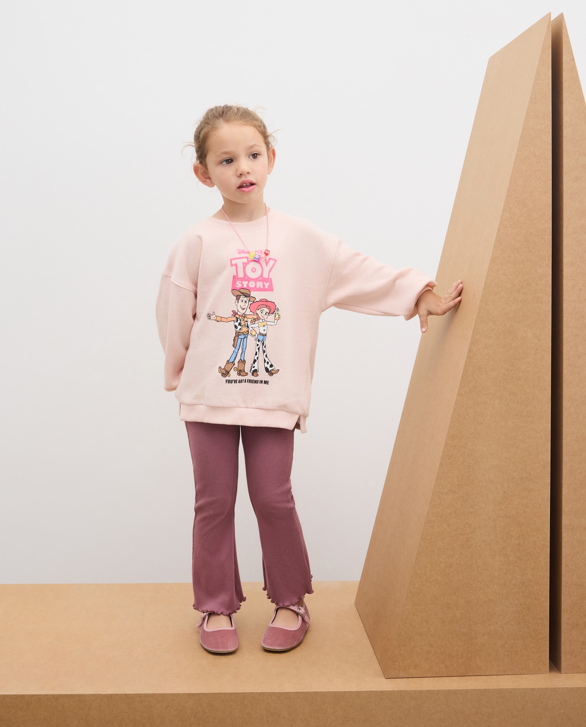 Imagem 0 de Conjunto de Criança cpm Estampado Fantasia TOY STORY JESSIE e BUDDY e Leggings com Nervuras Flare