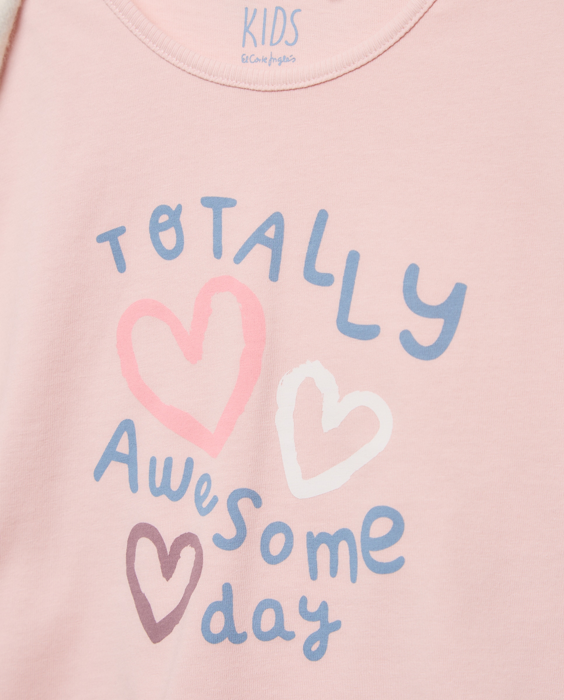 Conjunto de Três Peças de Criança em Fantasia com Sweatshirt Aberta com Capuz e Estampado All Over e Calças com Estampado All Over de Corações Branco-5