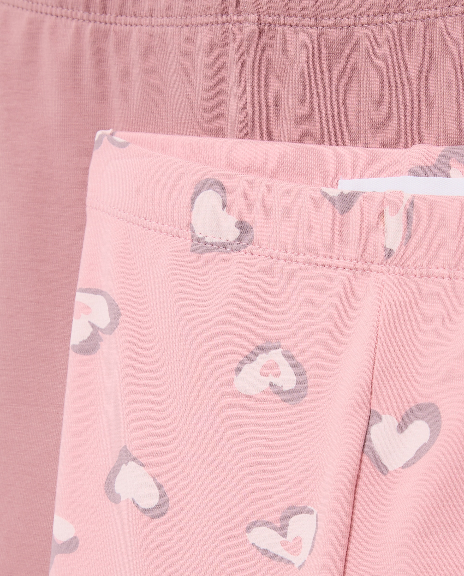 Pack de Criança com Leggings Lisos + Camisola de Malha Com Estampado All Over Rosa-6