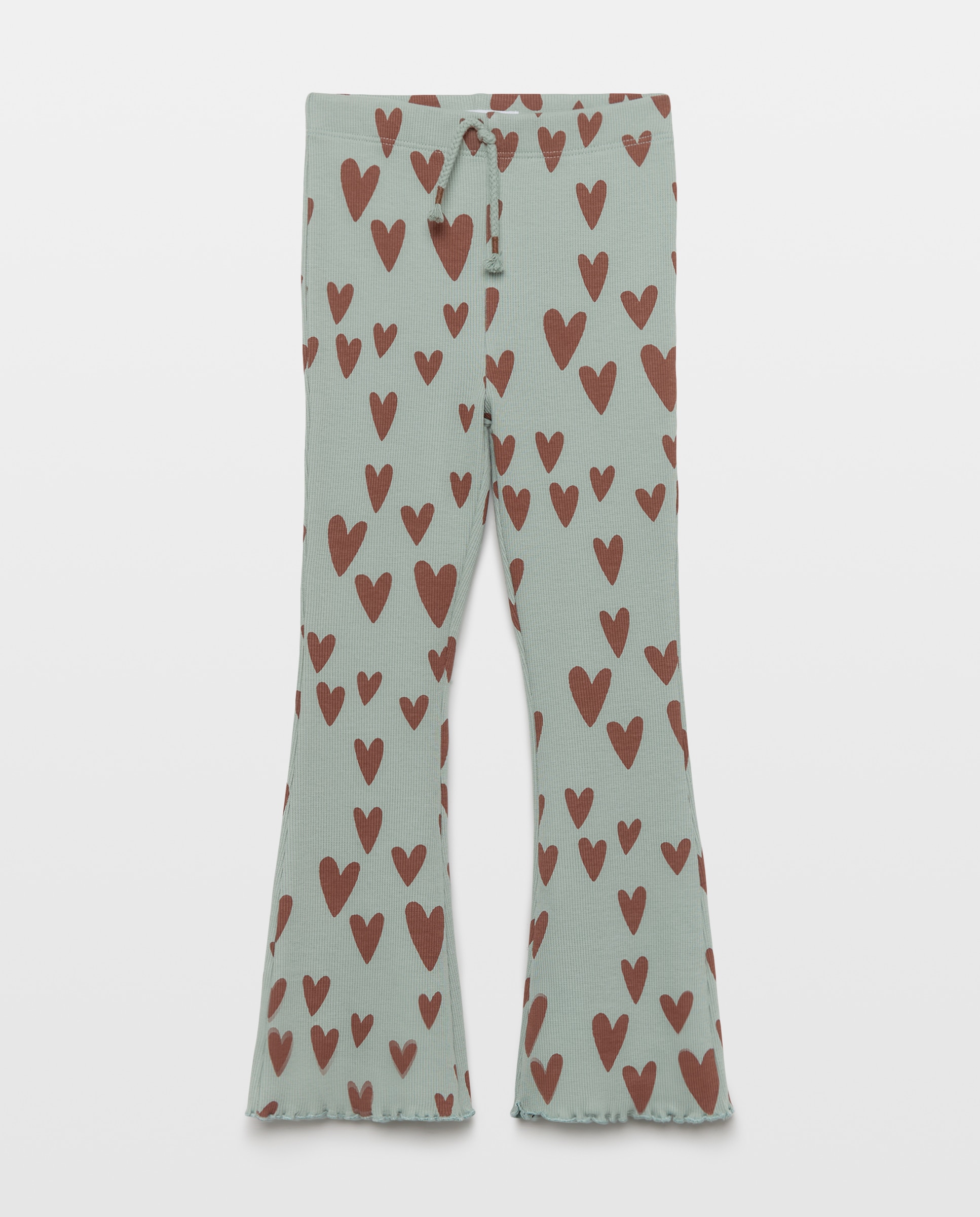 Imagem 0 de Legging Canelados Flare de Criança com Estampado All Over de Corações