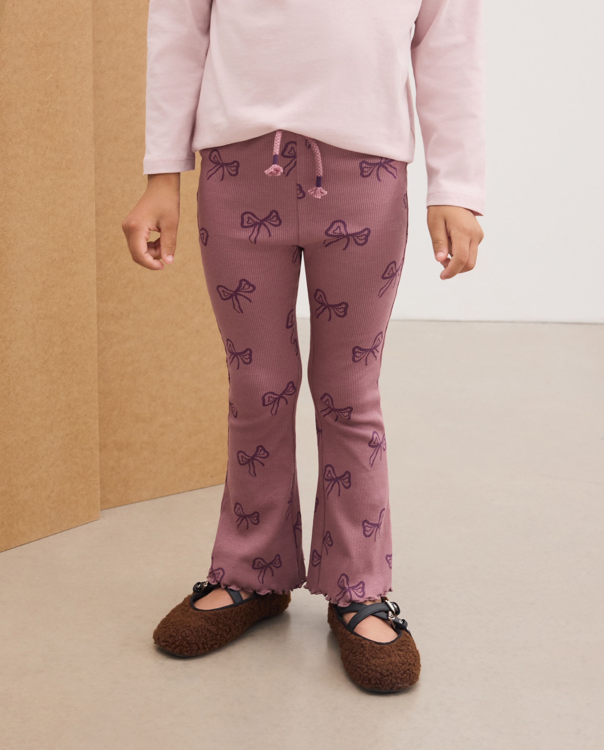 Legging Canelados Flare de Criança com Estampado All Over de Laços Kids El Corte Inglés Rosa-2