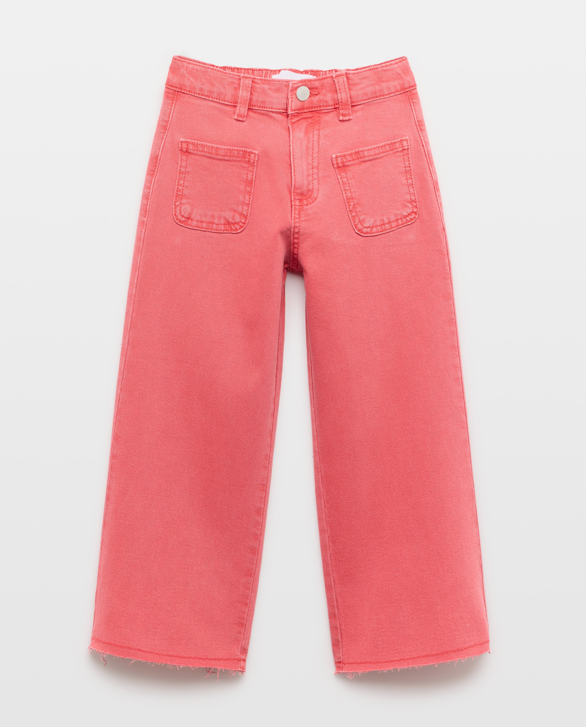 Calças de Sarja Coloridas Wide Leg Kids El Corte Inglés 230 Rosa Escuro-4