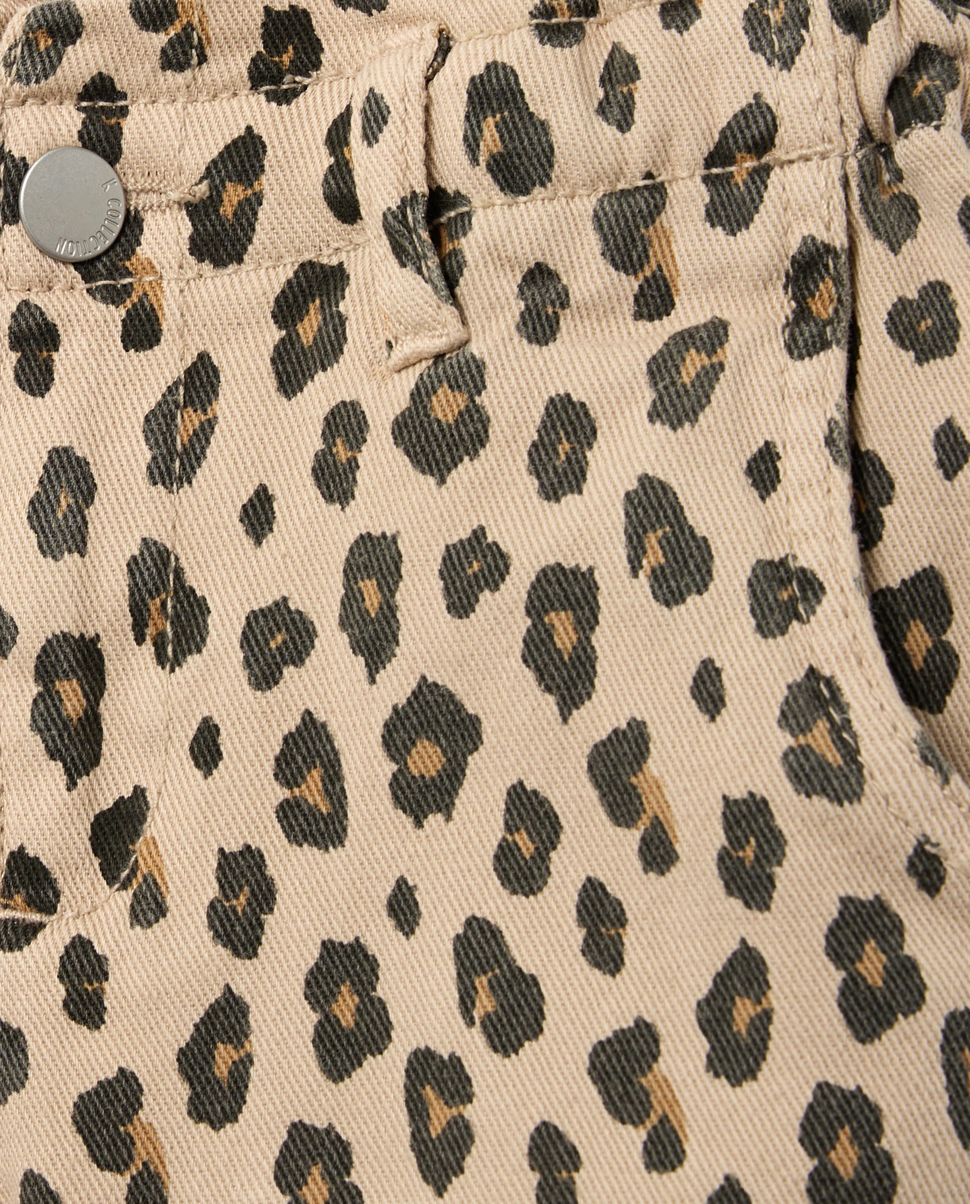 Pantalón denim barrel con gomas con animal print de niña - Kids El Corte Inglés - Camel Camel-2