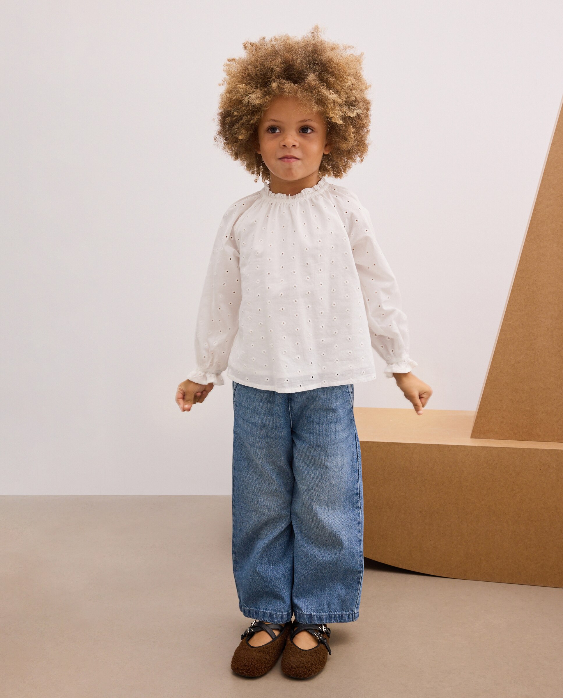 Pantalón denim wide leg pijamero de niña - Kids El Corte Inglés - Gris Gris-1