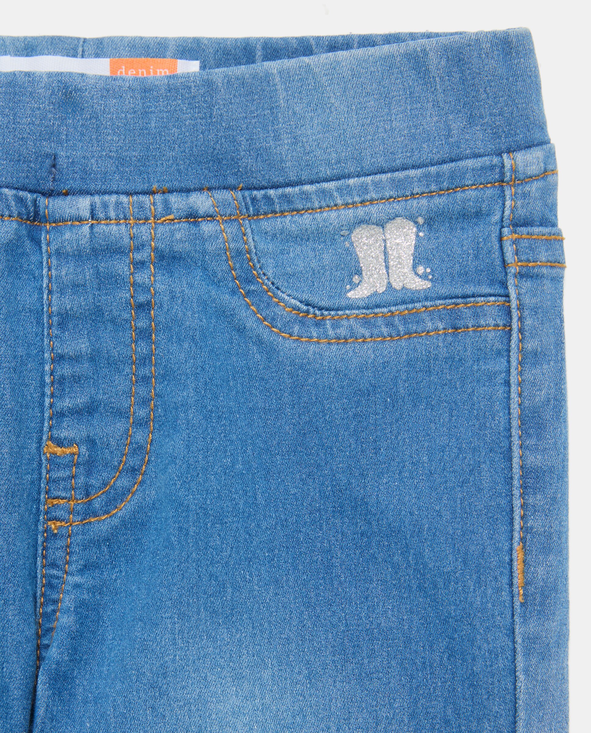 Pantalón denim flare todo gomas de niña - Kids El Corte Inglés - Azul pálido Azul pálido-5