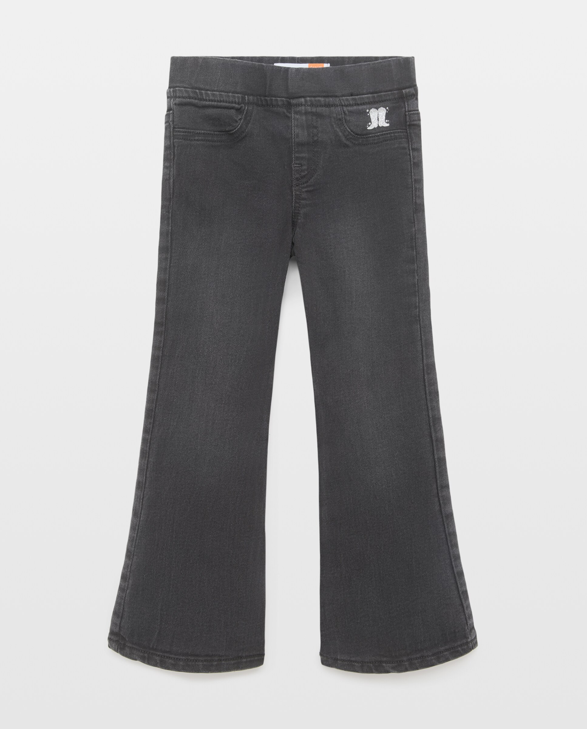 Pantalón denim flare todo gomas de niña - Kids El Corte Inglés - Gris Gris-4
