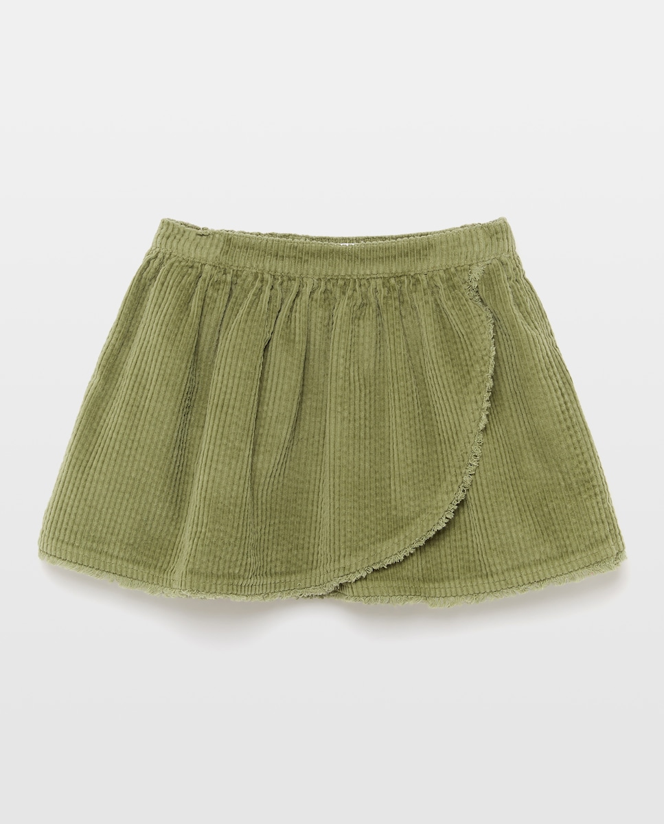 Imagen 0 de Falda pana seersucker de niña Verde