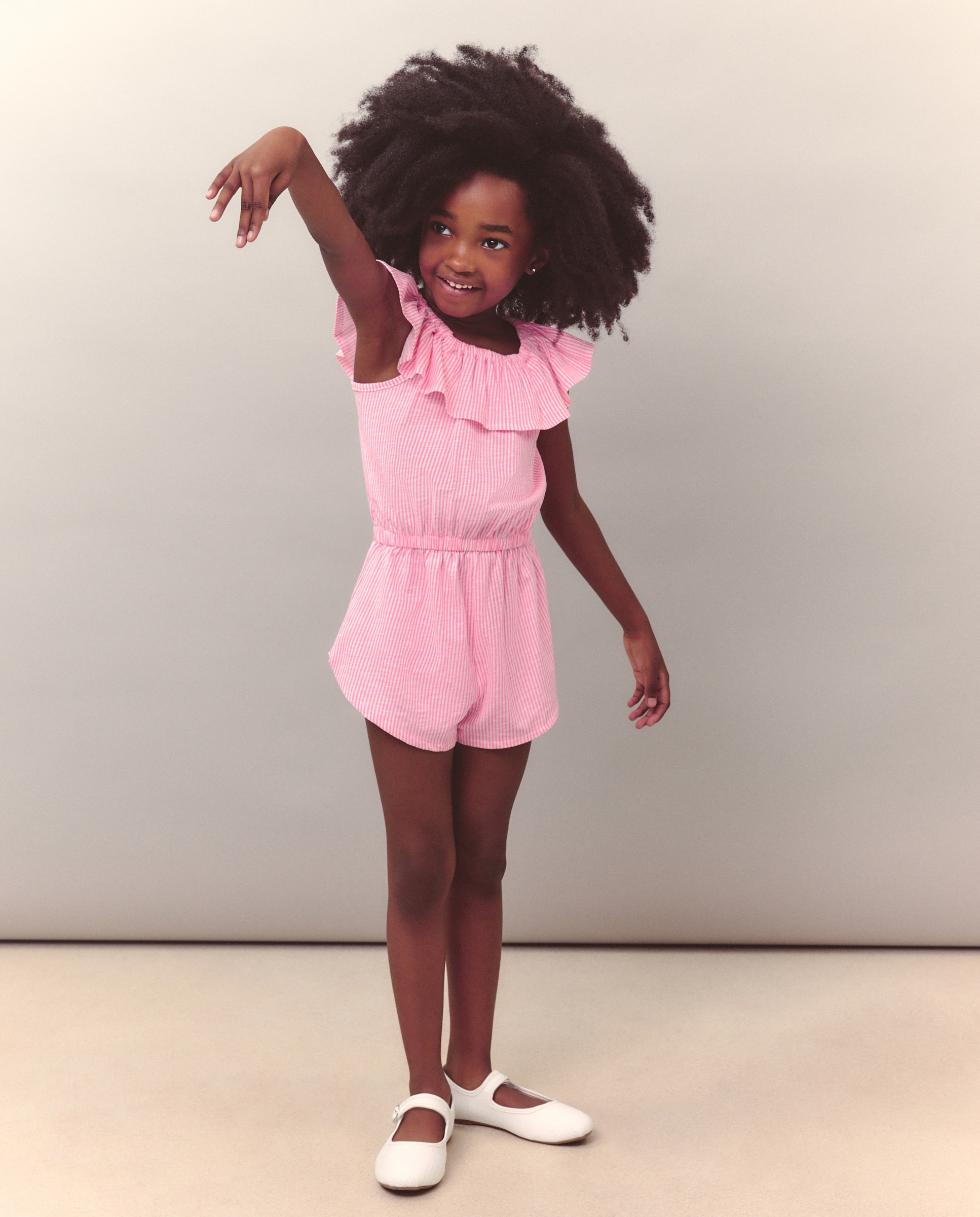 Macacão Estampado de Alças com Folho no Decote Kids El Corte Inglés Rosa-2
