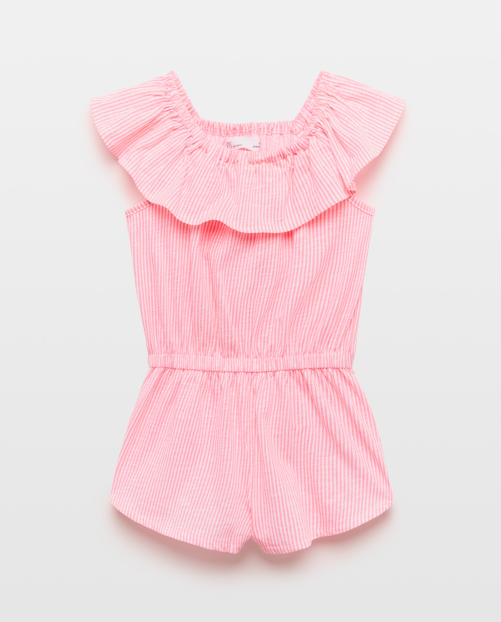Macacão Estampado de Alças com Folho no Decote Kids El Corte Inglés Rosa-4