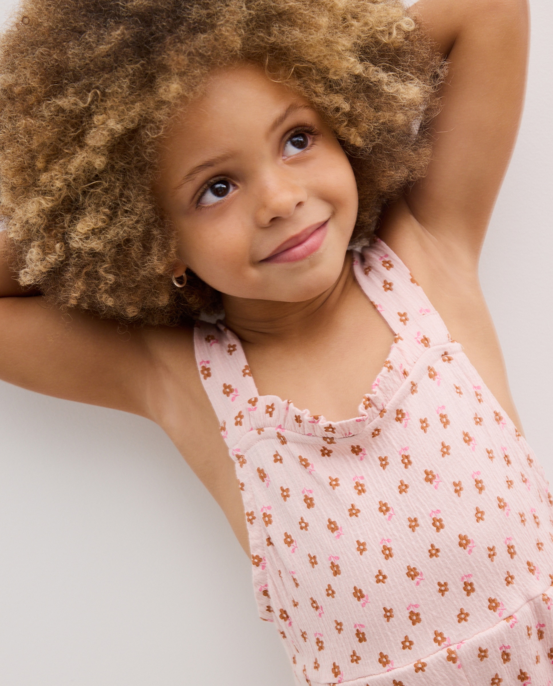 Macacão Comprido sem Mangas com Tecido Wrinkled e All Over Print Kids El Corte Inglés Rosa-2