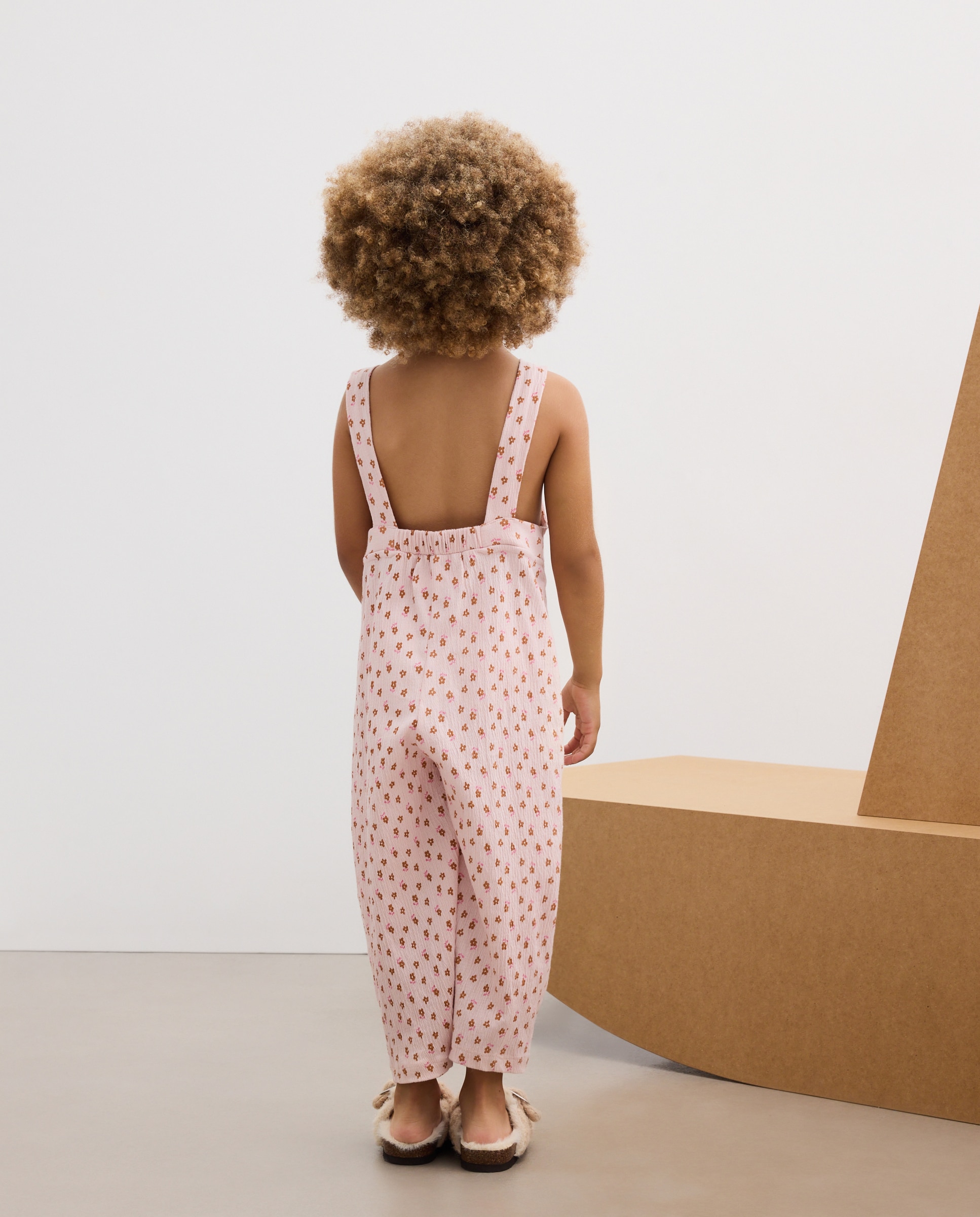 Macacão Comprido sem Mangas com Tecido Wrinkled e All Over Print Kids El Corte Inglés Rosa-3